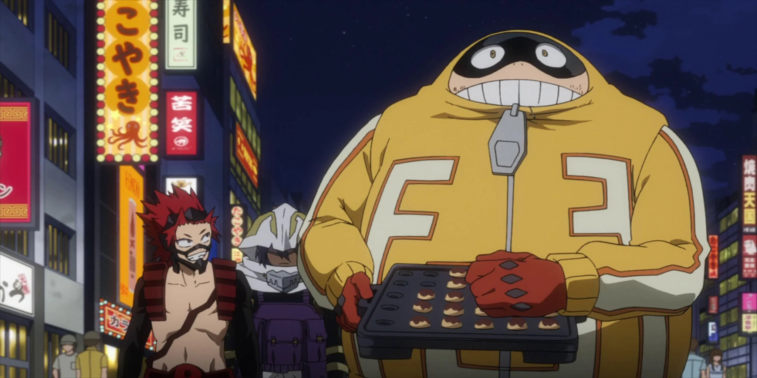 Anh hùng chuyên nghiệp Fat Gum sử dụng Quirk Hấp Thụ Chất Béo trong My Hero Academia