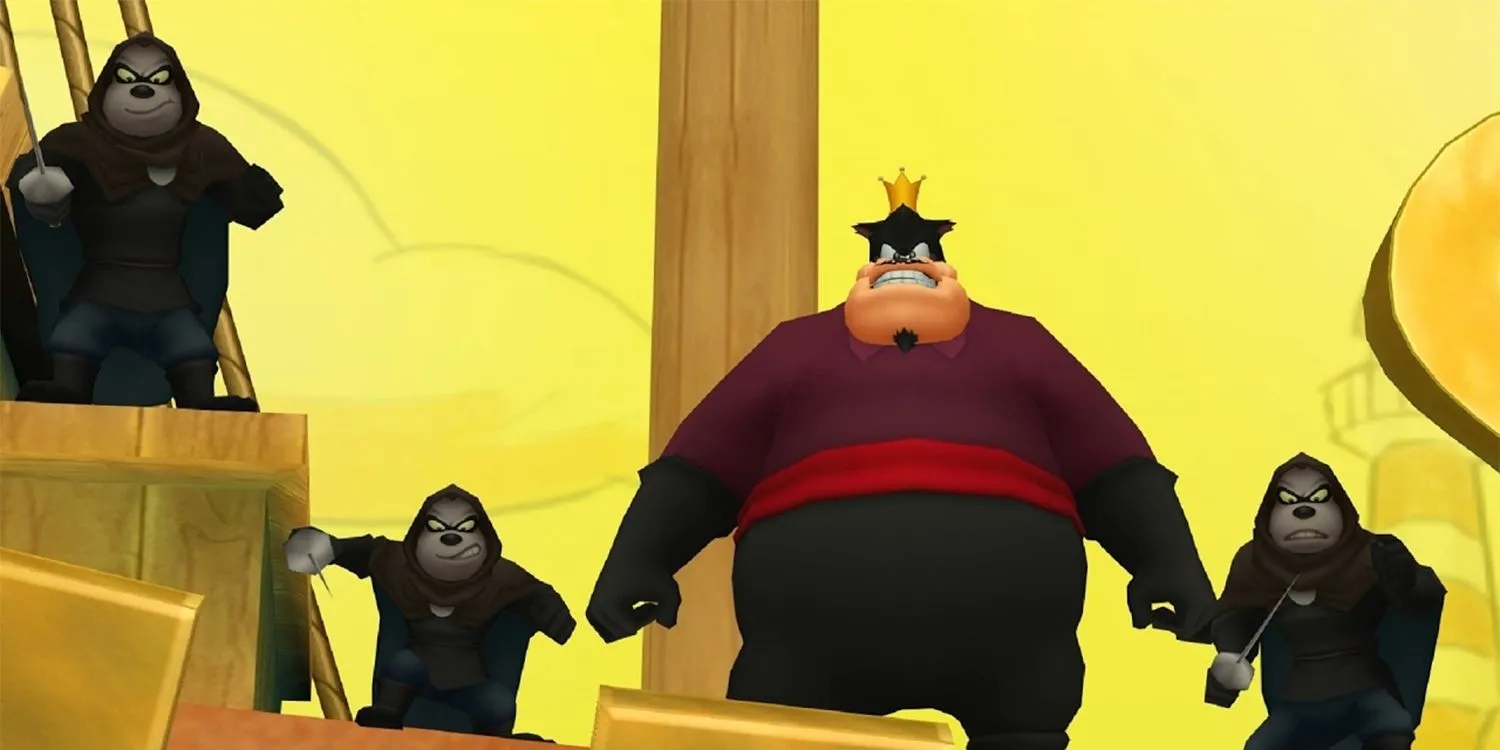 Pete và nhóm Beagle Boys gây rắc rối tại thế giới Country of the Musketeers trong Kingdom Hearts Dream Drop Distance