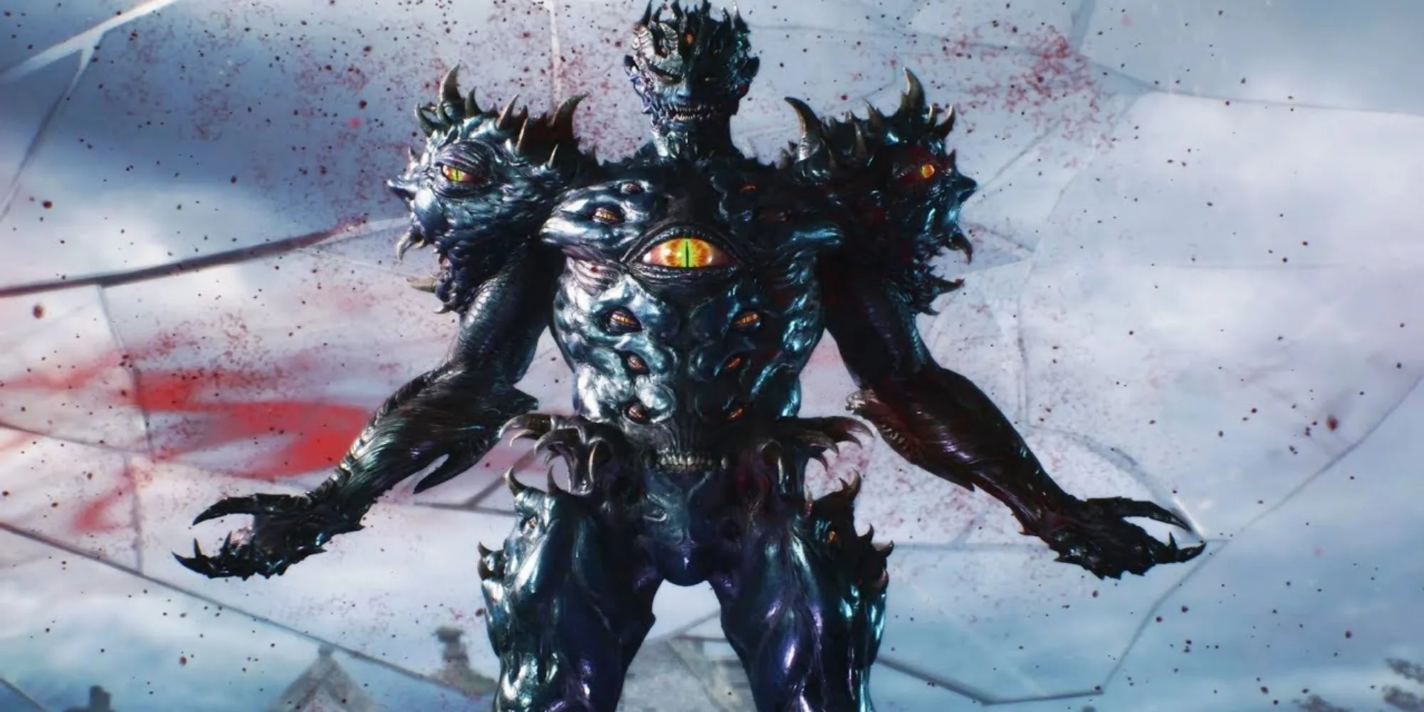 Urizen, nửa quỷ của Vergil, ngồi trên ngai máu trong Devil May Cry 5