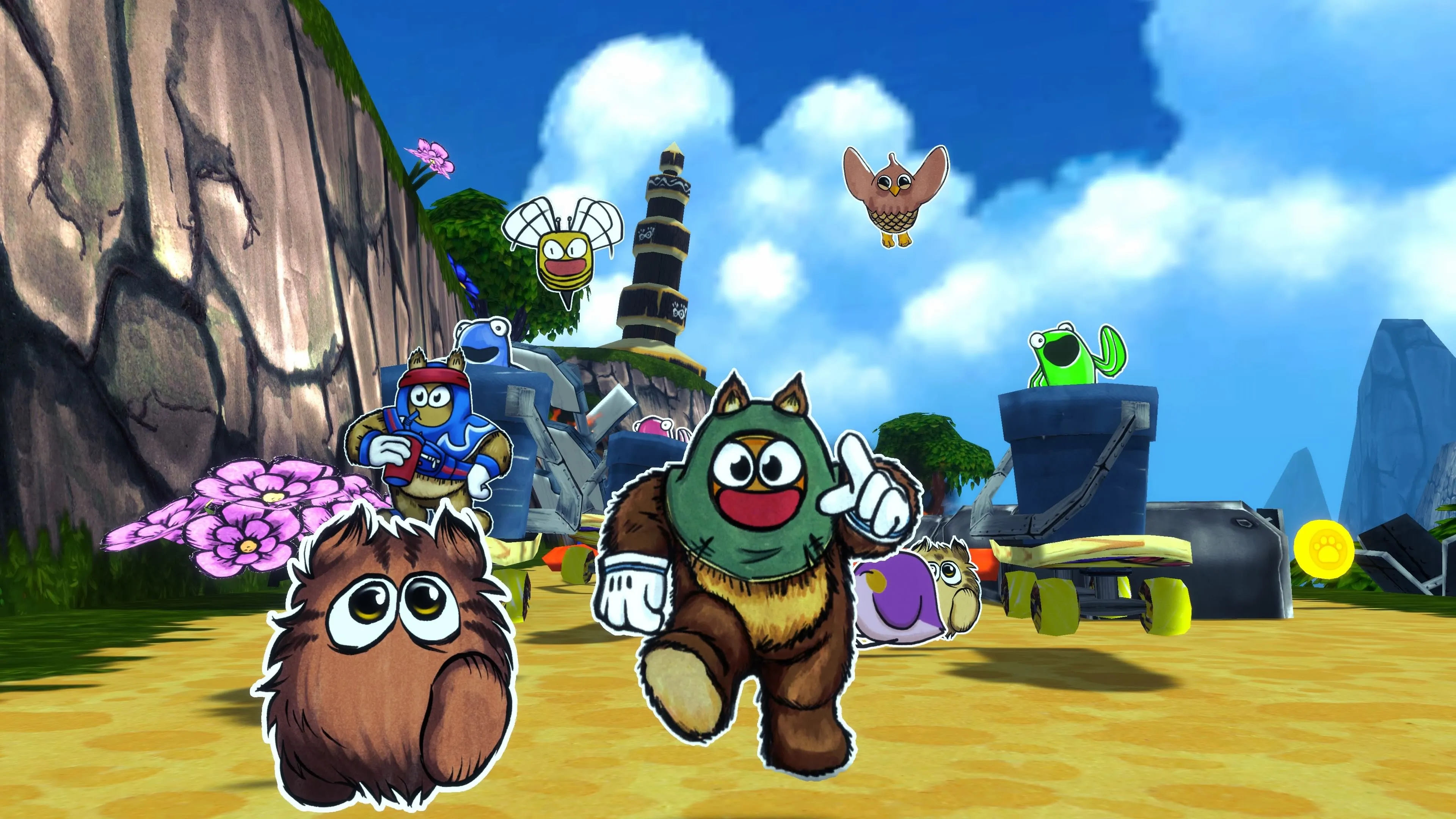 Các nhân vật trong game Ruffy And The Riverside bao gồm Ruffy và Pip con ong