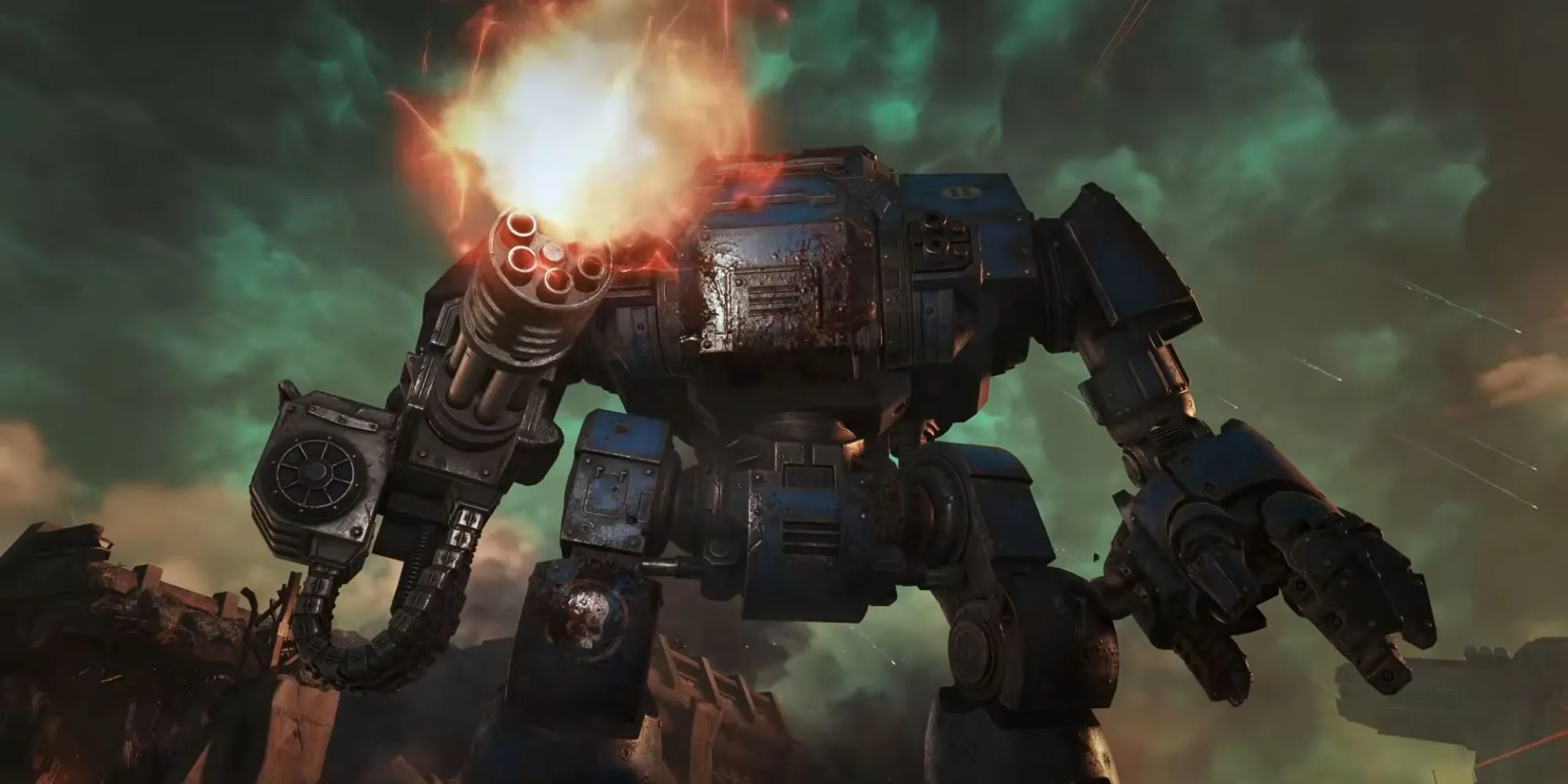 Chiến binh Dreadnought hùng mạnh trong Warhammer 40K Space Marine 2 sẵn sàng hỗ trợ chế độ Siege
