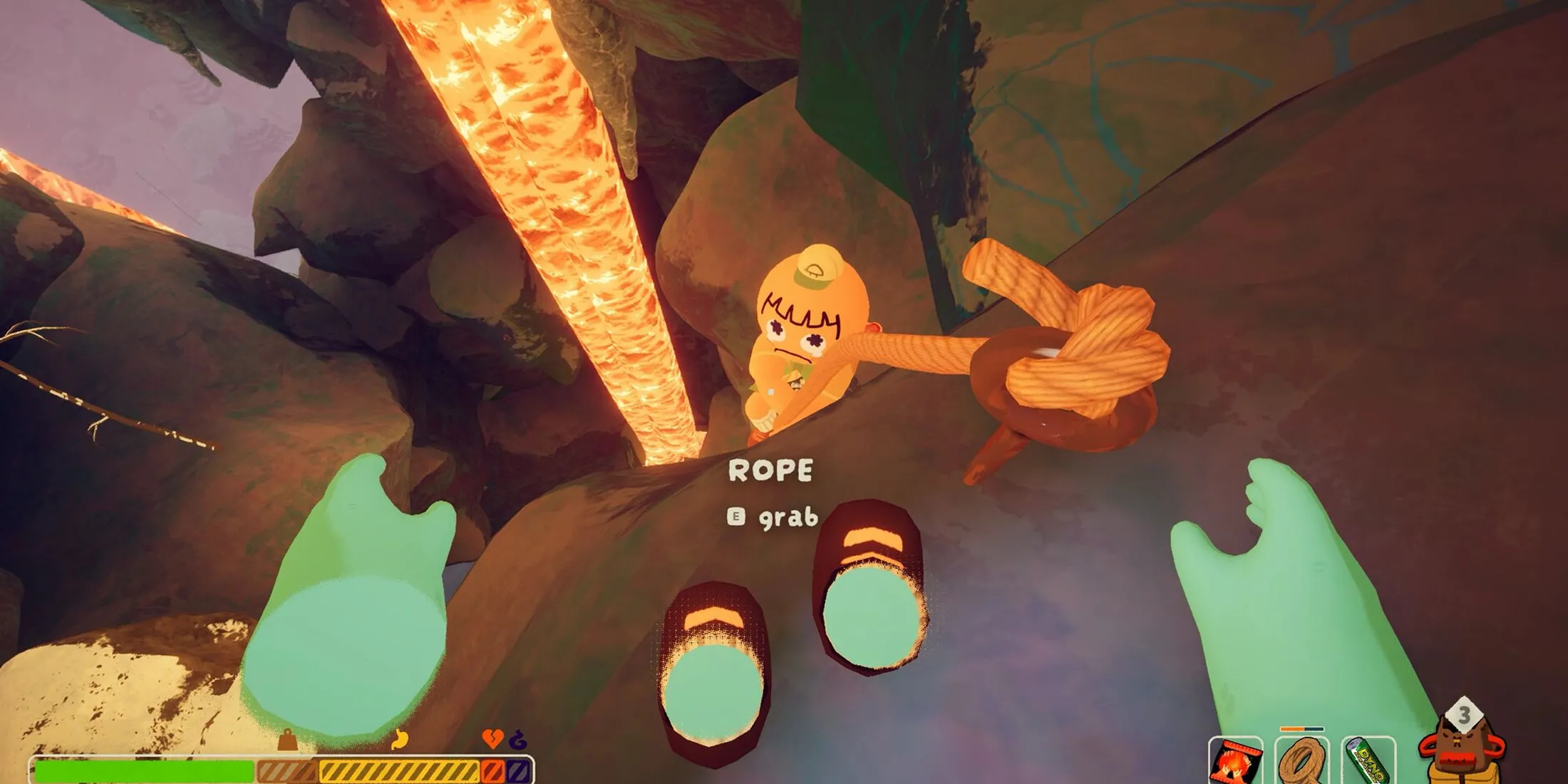 Cơ chế dây thừng trong game Peak, minh họa sự hỗ trợ và kết nối giữa các người leo núi.