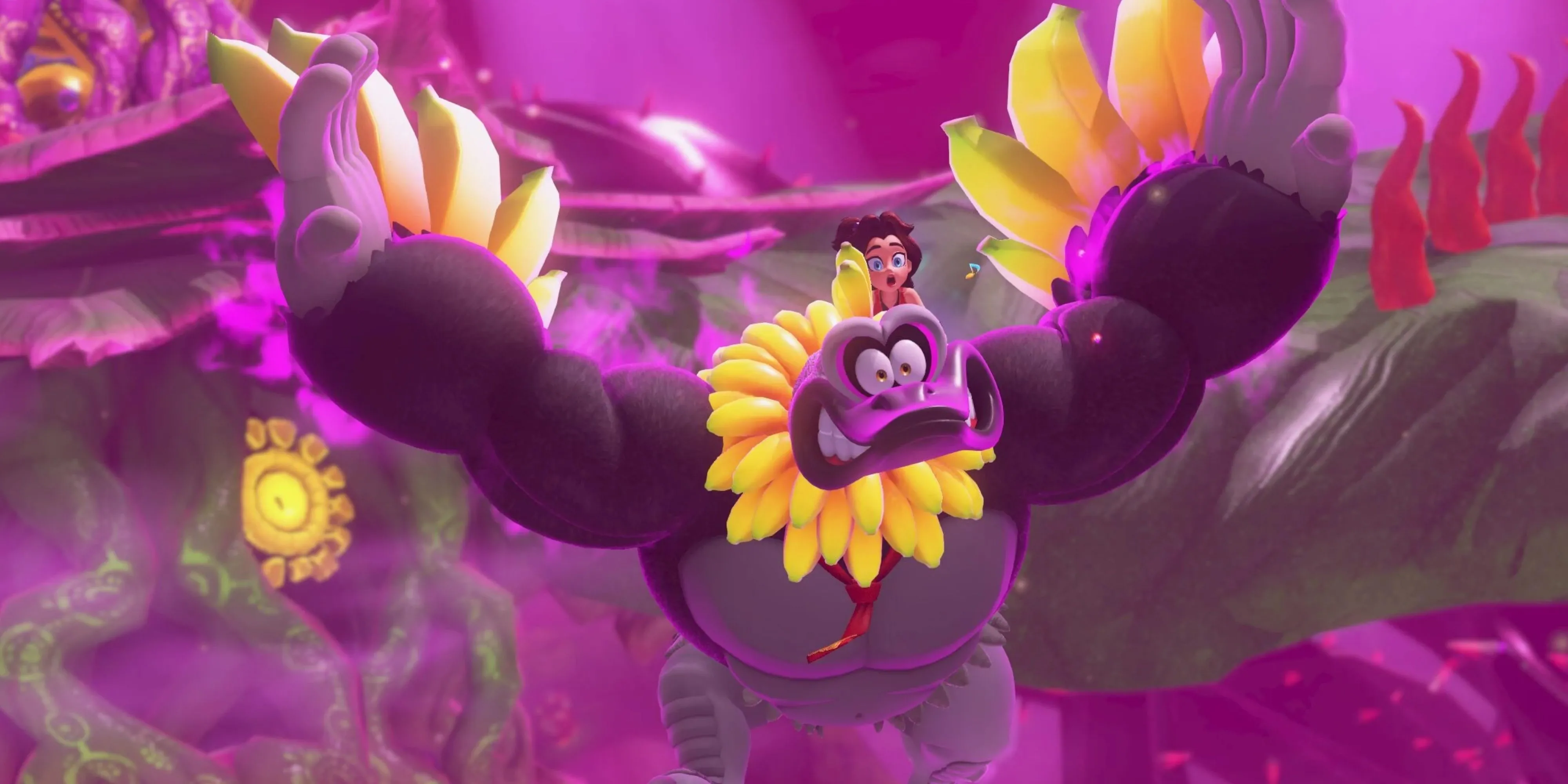 Donkey Kong hóa thân thành đà điểu, một trong những tạo hình thú vị trong Donkey Kong Bananza.