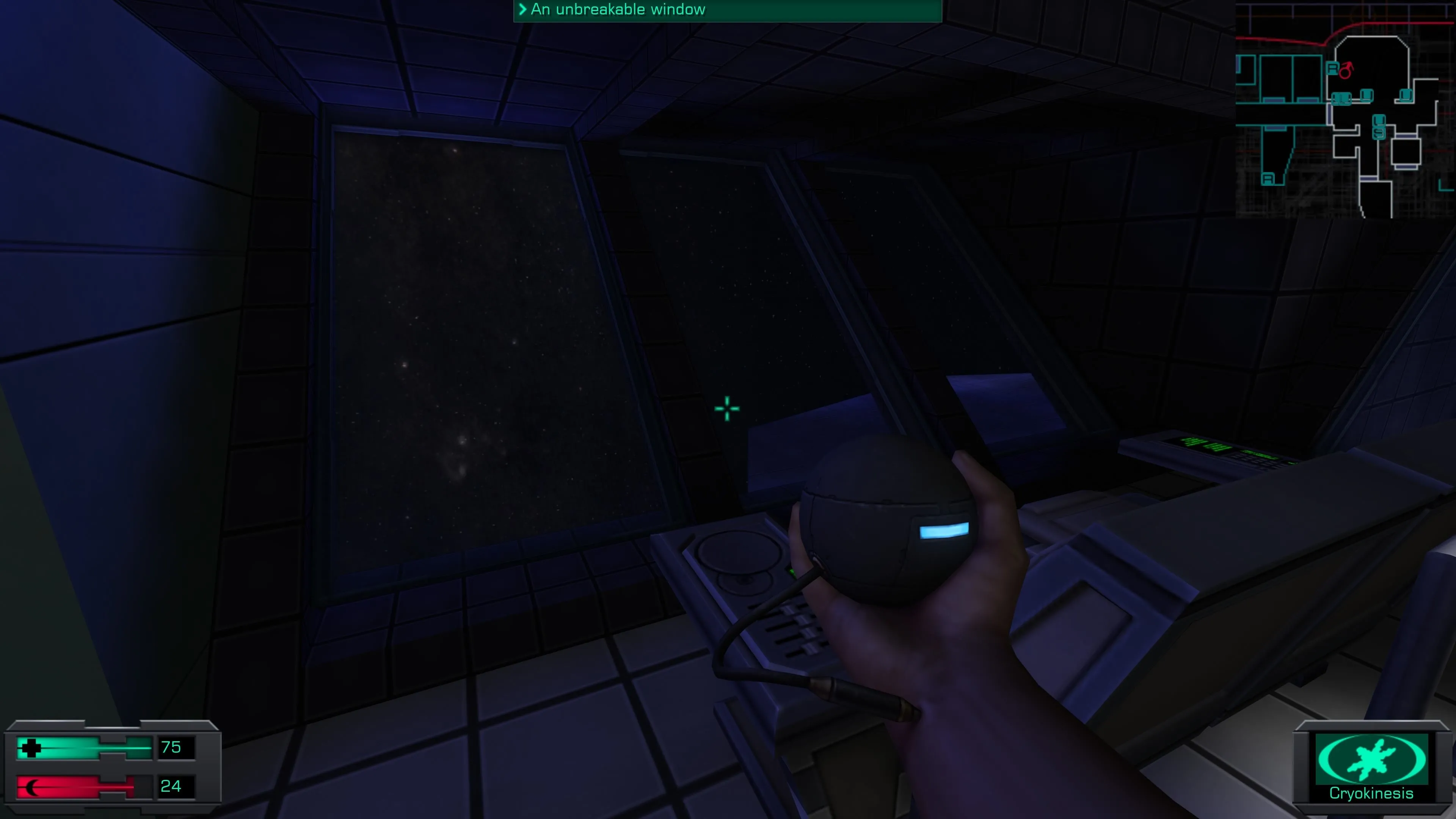 Giao diện sử dụng năng lực Psionics trong System Shock 2, tương tự hệ thống Plasmids của BioShock