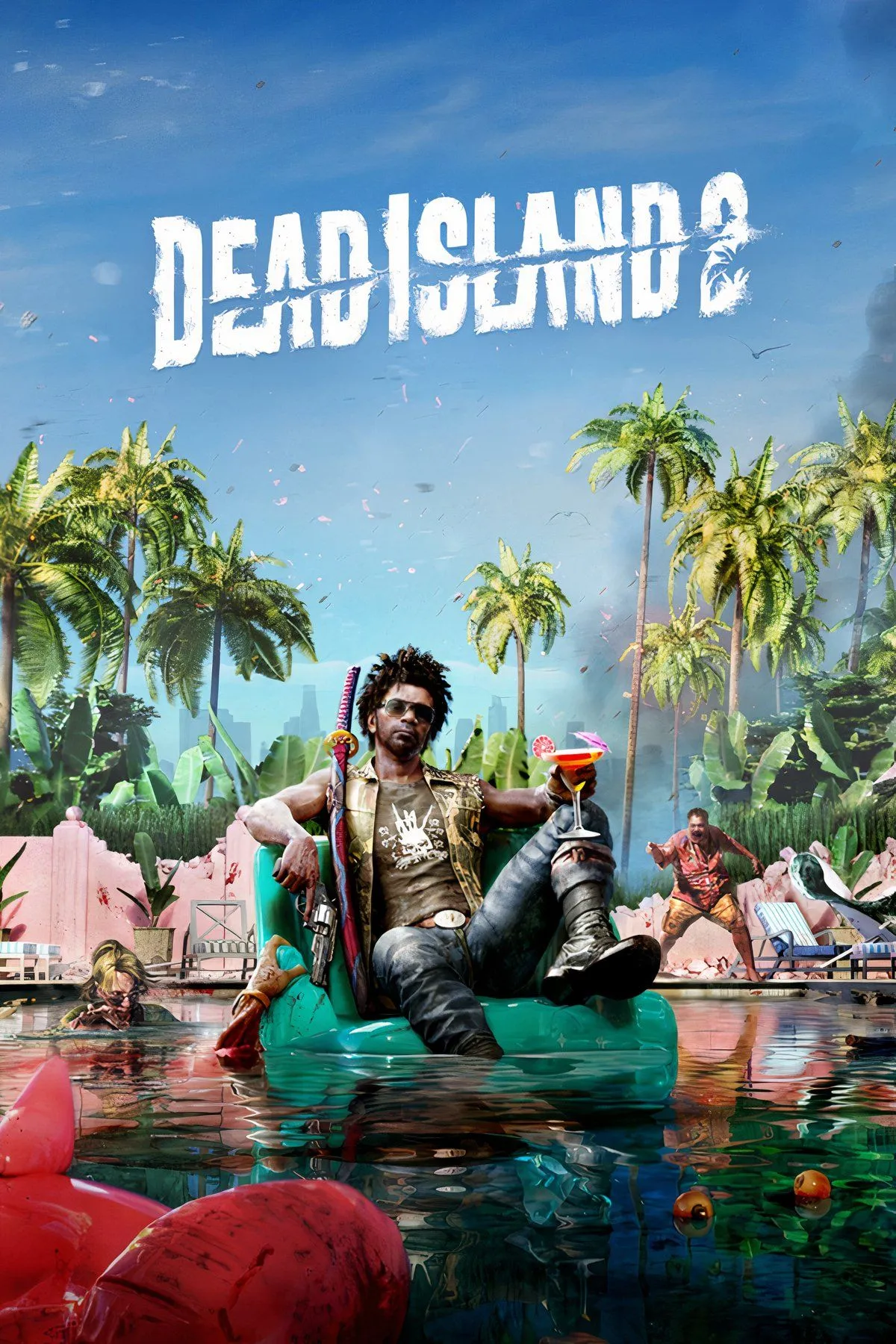 Hình ảnh collage tổng hợp các yếu tố đặc trưng của Dead Island 2, bao gồm nhân vật, zombie và môi trường game.