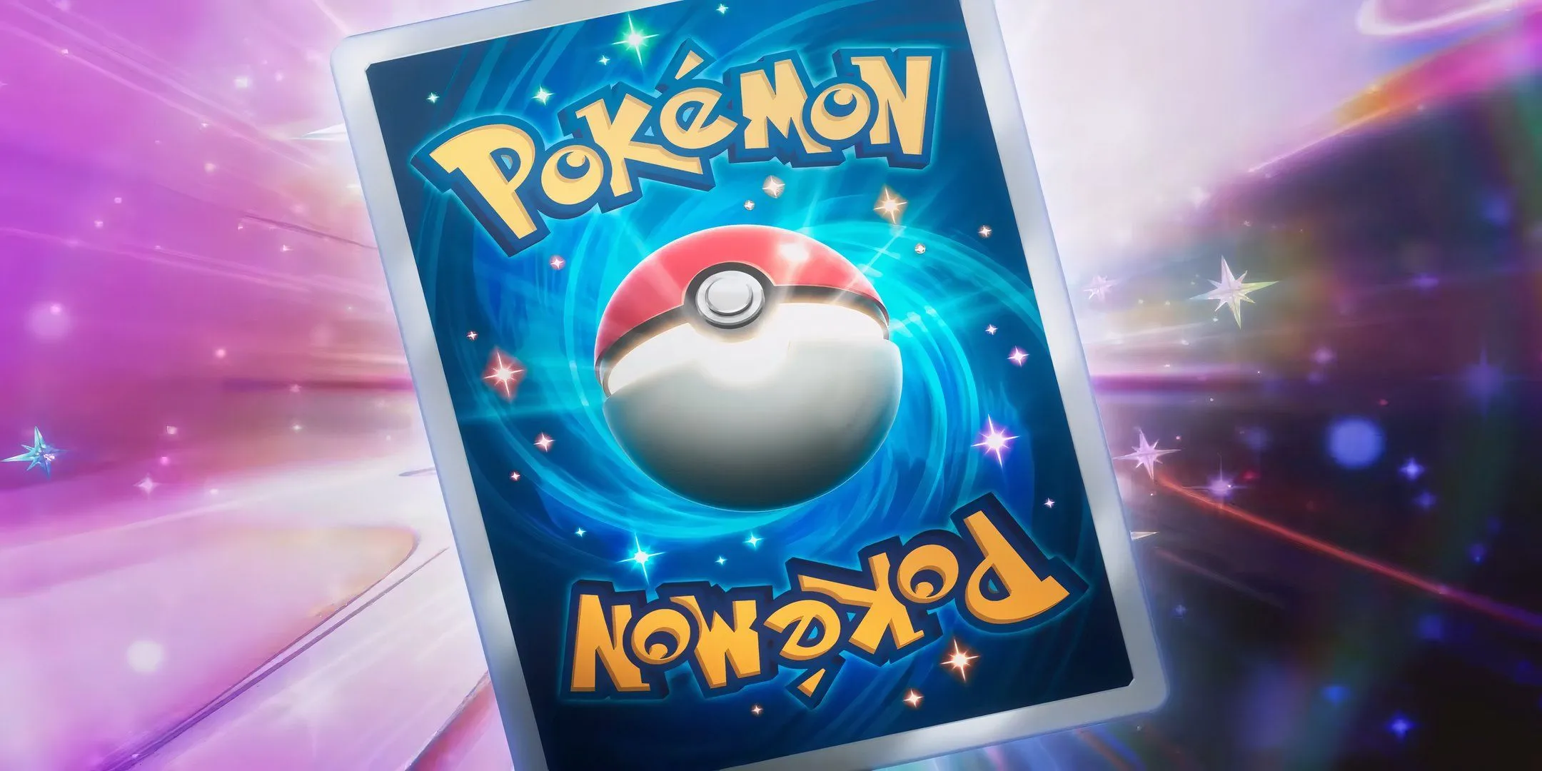 Lá bài Pokemon TCG Pocket bùng nổ từ nền hồng lấp lánh