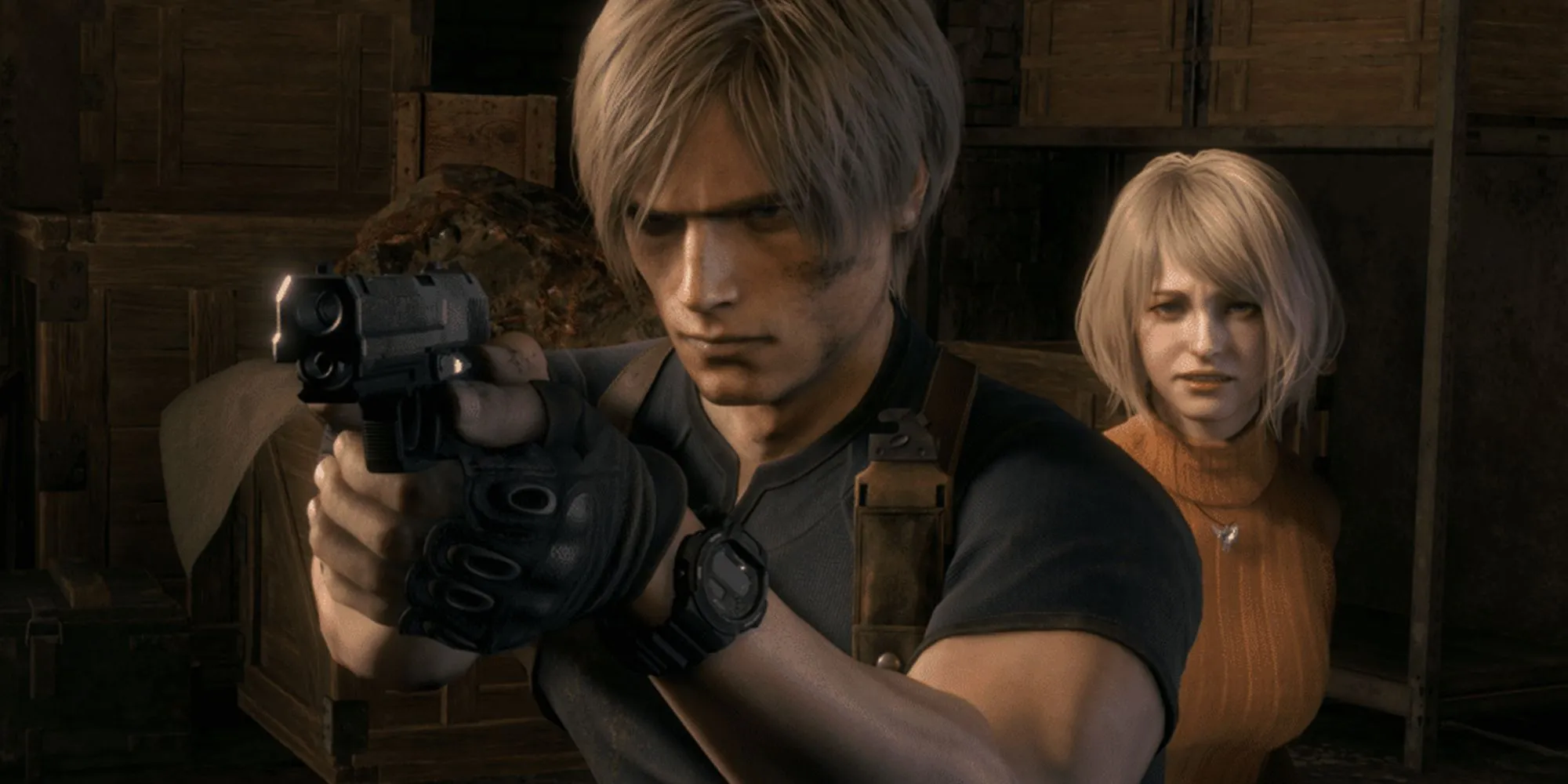 Leon Kennedy và Ashley Graham trong Resident Evil 4, minh họa cho sự trung thành với tinh thần game