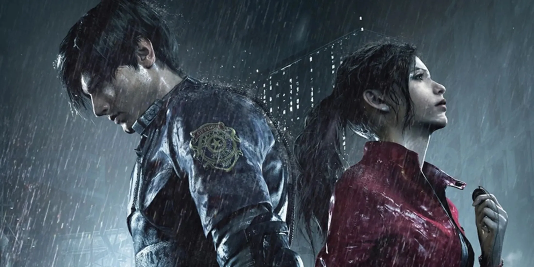 leon kennedy va claire redfield trong resident evil 2 remake khung canh mua