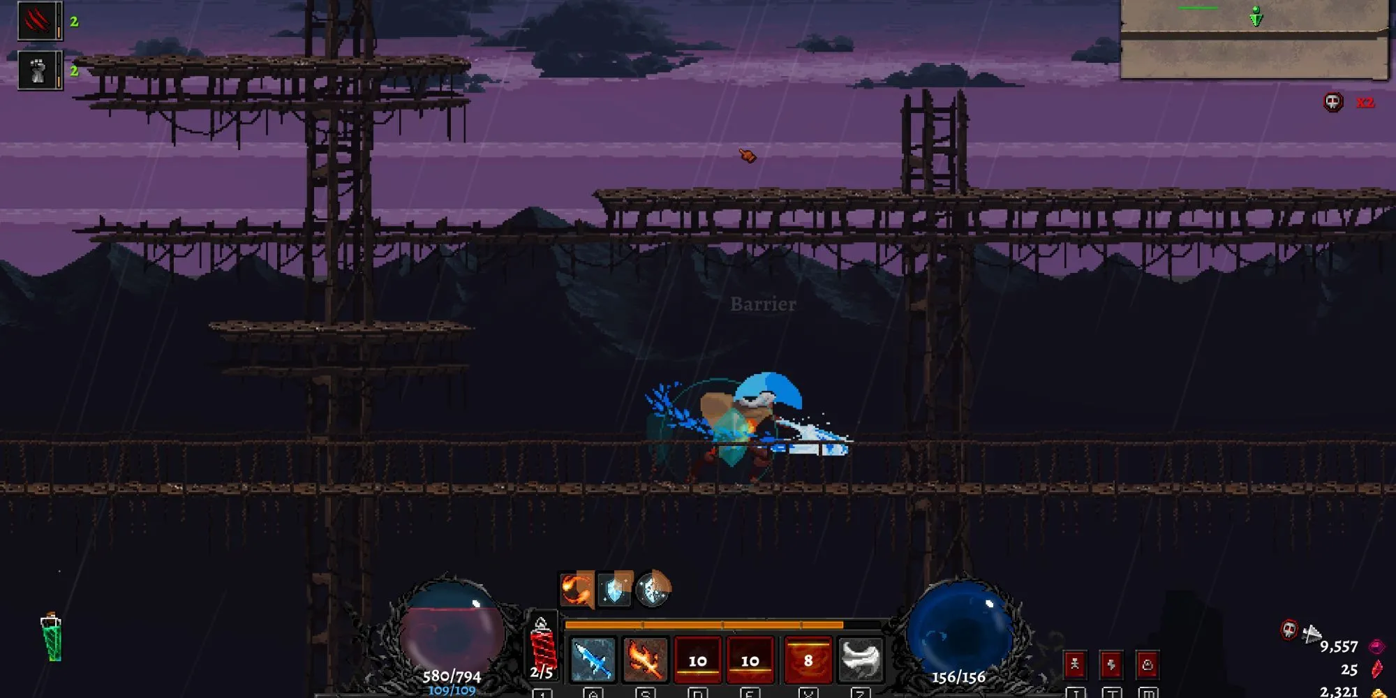 Nhân vật tấn công trong game Dragon Is Dead với hiệu ứng chuyển động mờ