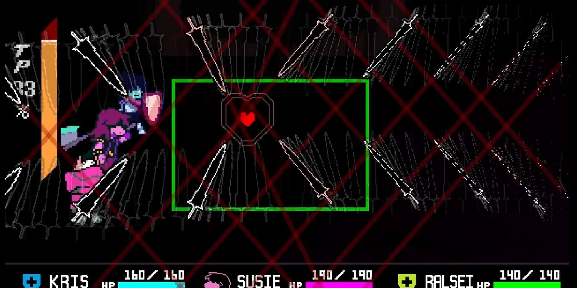 Roaring Knight tung chiêu kiếm 'Sword Tunnel' huyền thoại, ác mộng của bao game thủ Deltarune Chapter 3.