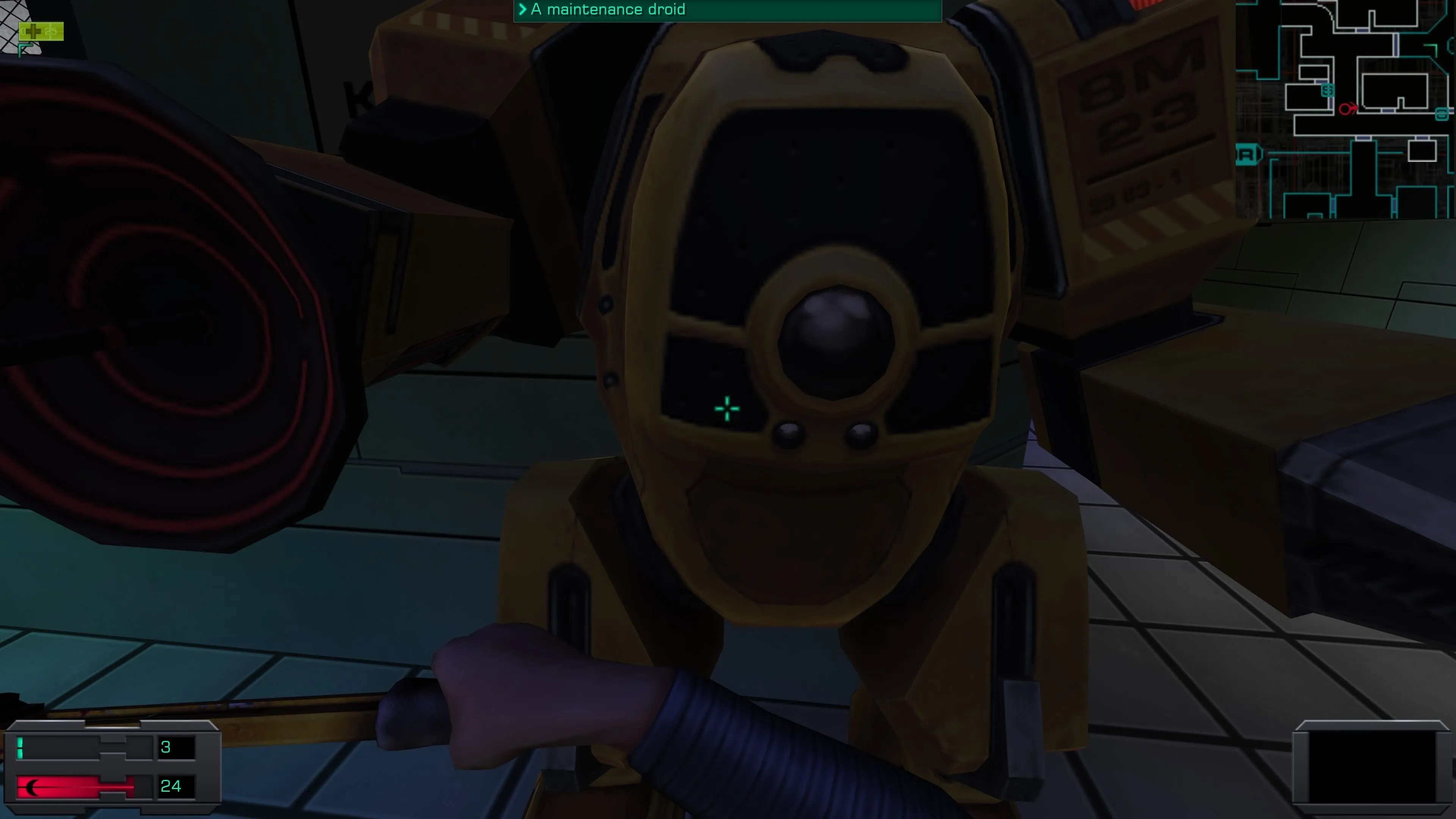 Robot bảo trì, một loại kẻ thù trong System Shock 2 gợi nhớ đến Big Daddy của BioShock