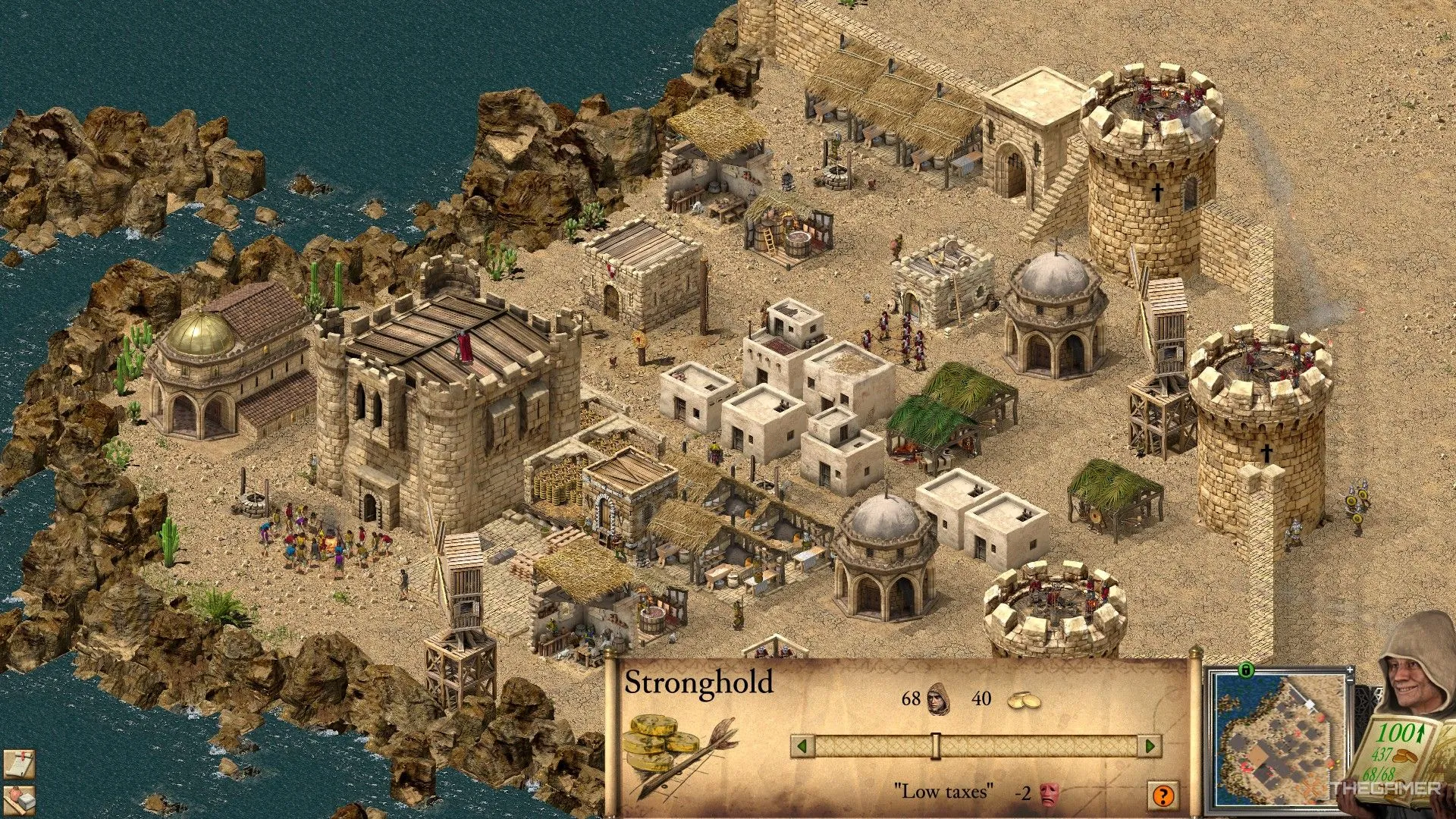 Thanh trượt điều chỉnh thuế suất từ Keep trong Stronghold Crusader Definitive Edition.