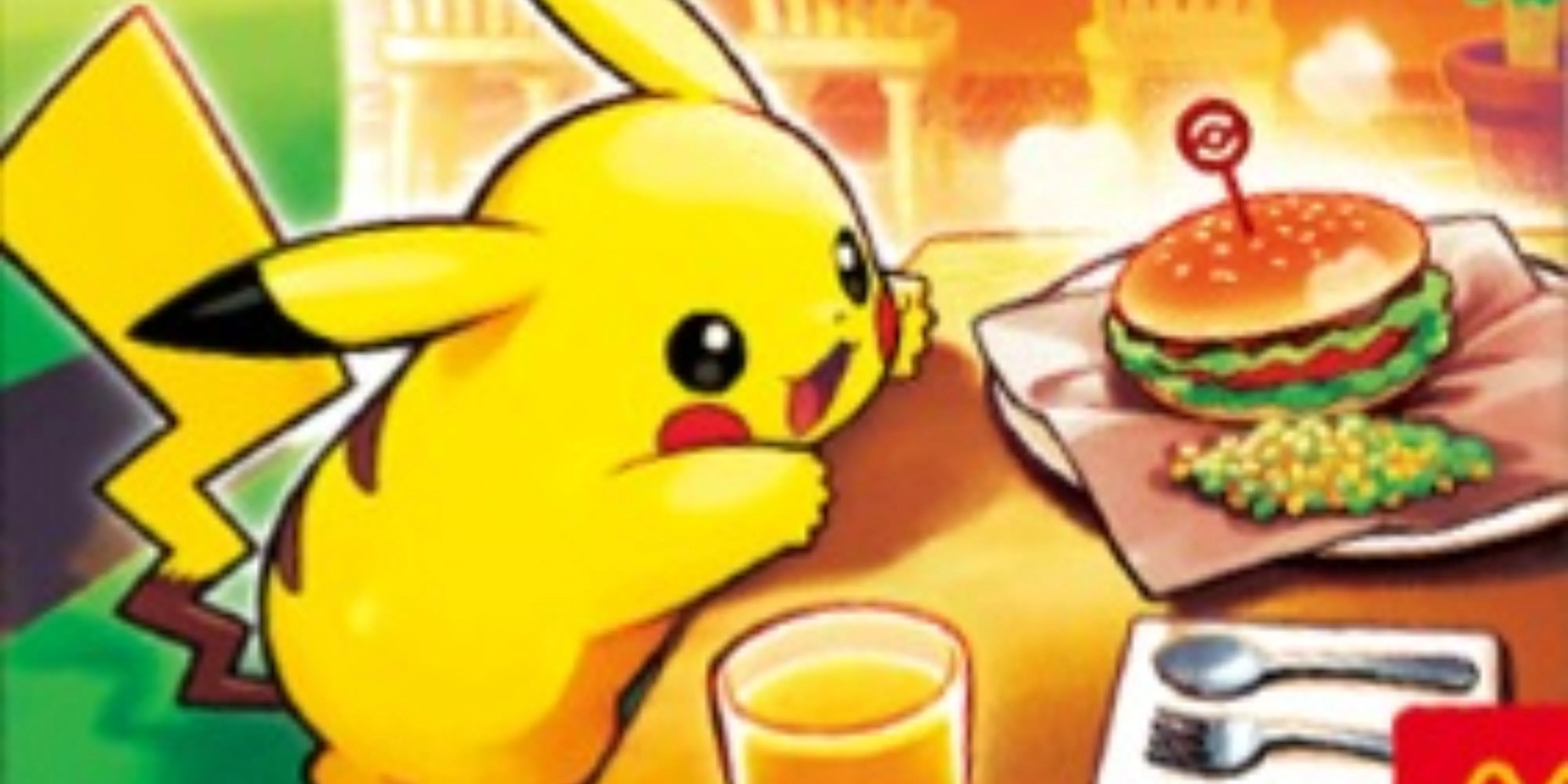 Thẻ bài Pikachu phiên bản độc quyền với hình ảnh burger, dành riêng cho chương trình khuyến mãi McDonald's Nhật Bản.
