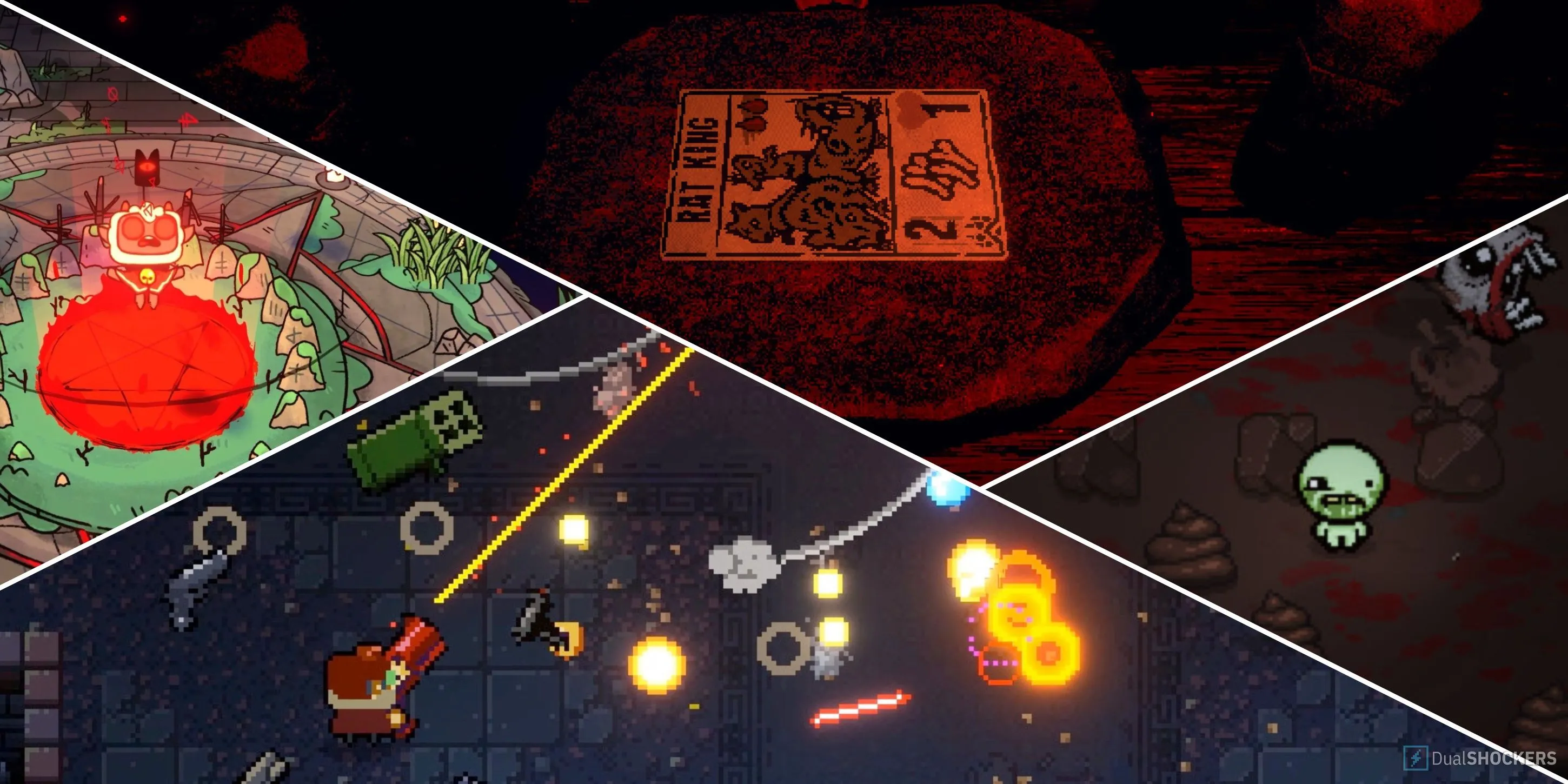 Các tựa game roguelike nổi bật như Cult of the Lamb, Inscryption và The Binding of Isaac