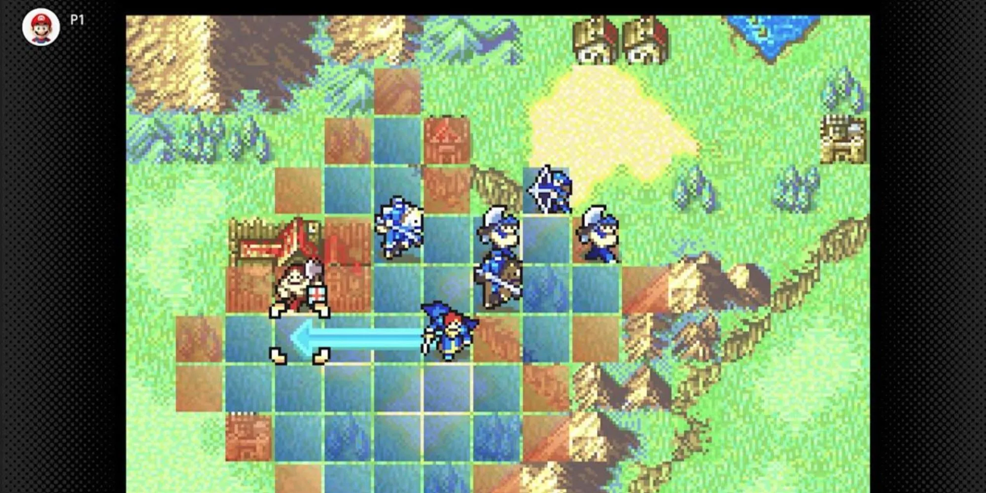 Di chuyển đơn vị quân trong bản đồ chiến thuật Fire Emblem: The Blazing Blade