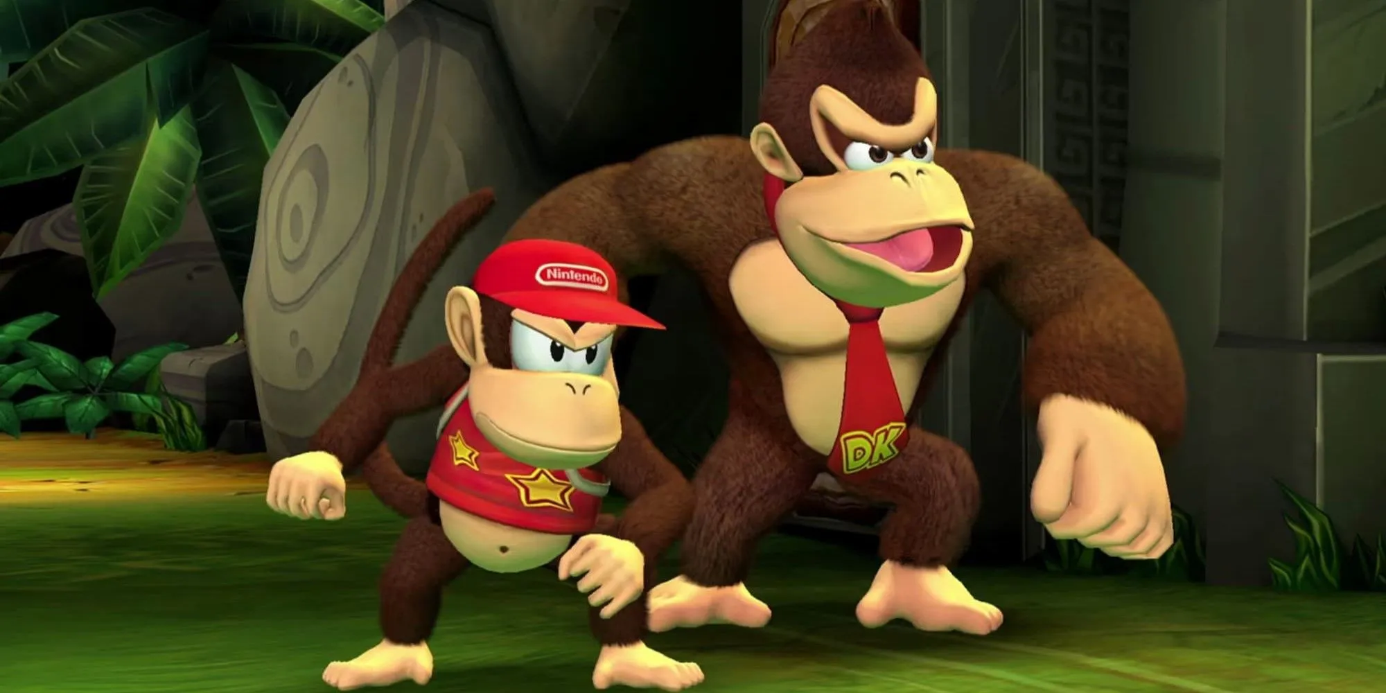 Donkey Kong và Diddy Kong cùng nhau phiêu lưu trong Donkey Kong Country Returns HD, bản remaster của huyền thoại platformer co-op