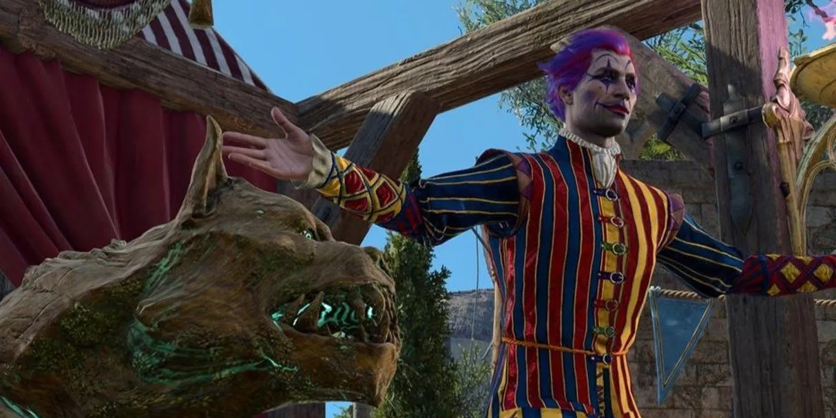 Dribbles the Clown, trước và sau khi bị phân mảnh trong Baldur's Gate 3