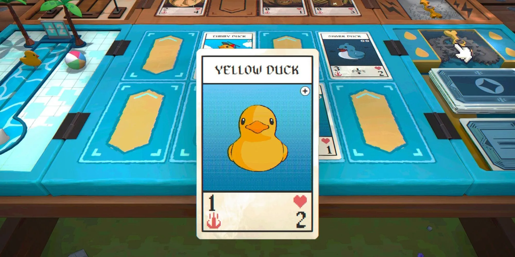 Game thẻ bài Placid Plastic Deck A Quiet Quest với vịt cao su và yếu tố RPG