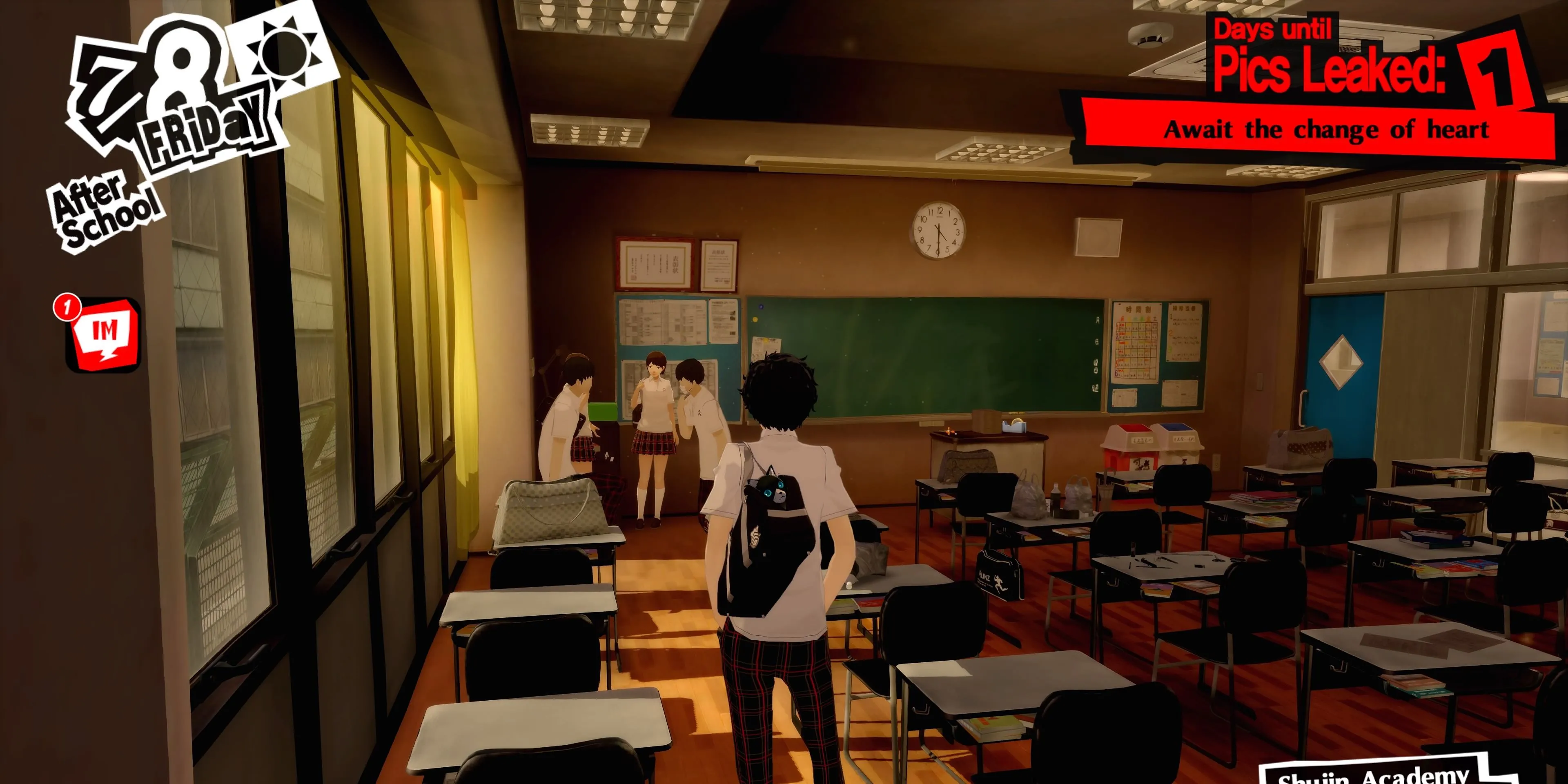 Giao diện quản lý thời gian và cuộc sống học đường đặc trưng của Persona 5 Royal