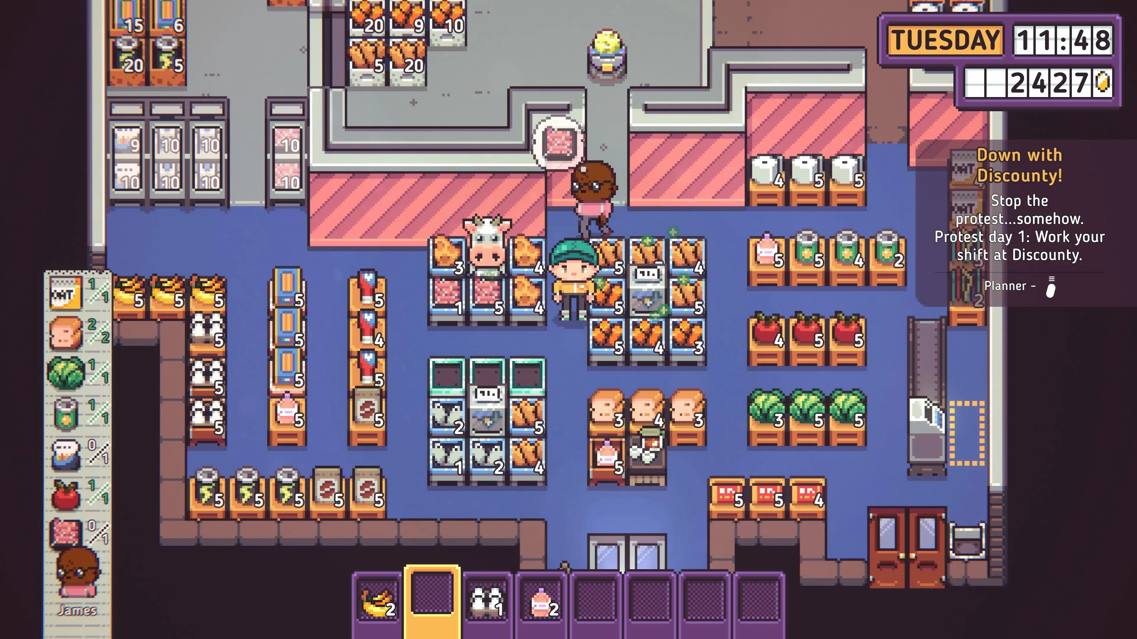 Giao diện thu ngân trong Discounty, nơi game thủ nhập giá sản phẩm và tính toán hóa đơn.