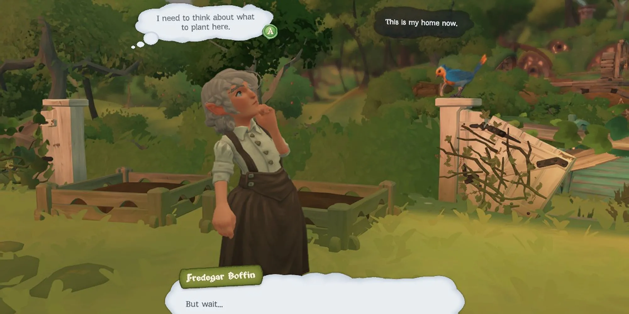 Giao diện tùy chọn đối thoại, một phần của hệ thống nhiệm vụ trong Tales of the Shire