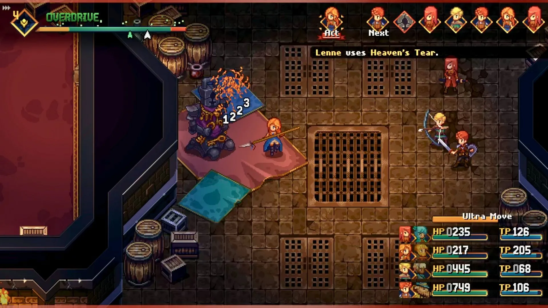 Hệ thống chiến đấu Overdrive quen thuộc của Chained Echoes: Ashes of Elrant