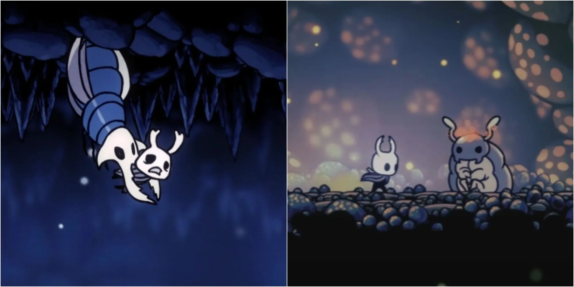 Knight đối mặt với Grey Prince Zote trong trận chiến boss DLC Hidden Dreams
