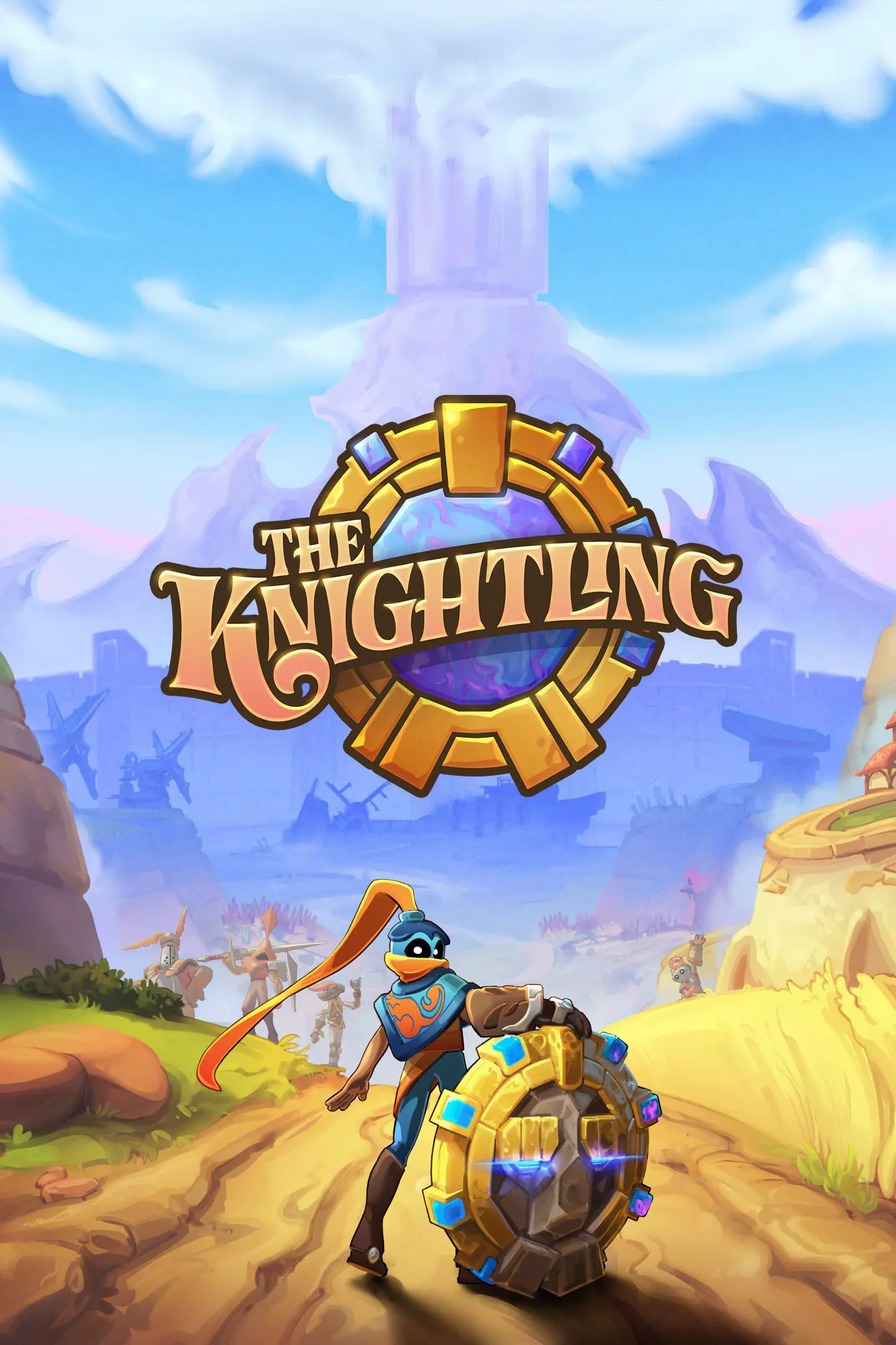Logo game The Knightling với hình ảnh hiệp sĩ tí hon cùng chiếc khiên lướt