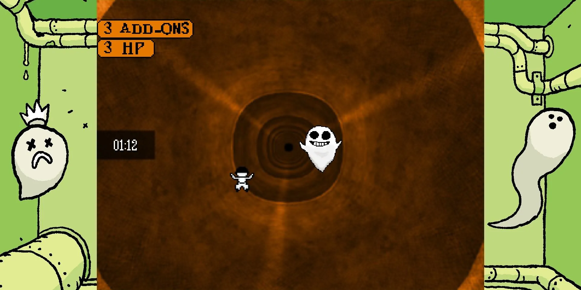 Minigame ống cống đầy thử thách trong Area 3 của game OFF, người chơi cần khéo léo để vượt qua.