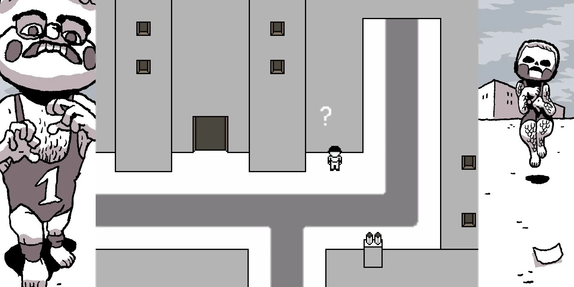 Screenshot of Purified Zone 2 Outside the Library in OFF, the direction replaced with a question mark.