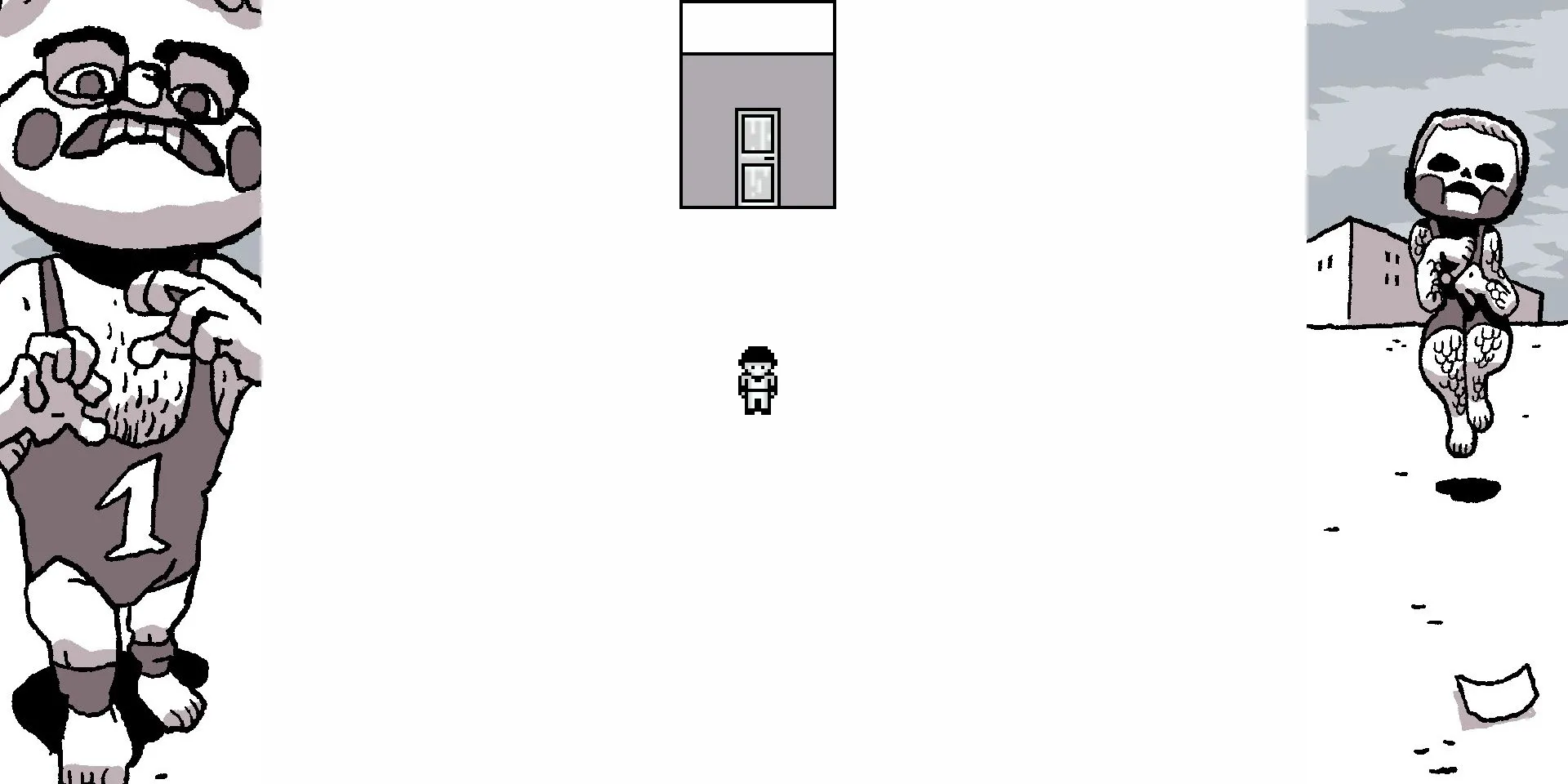 Screenshot of The Batter standing in a White Void in OFF.