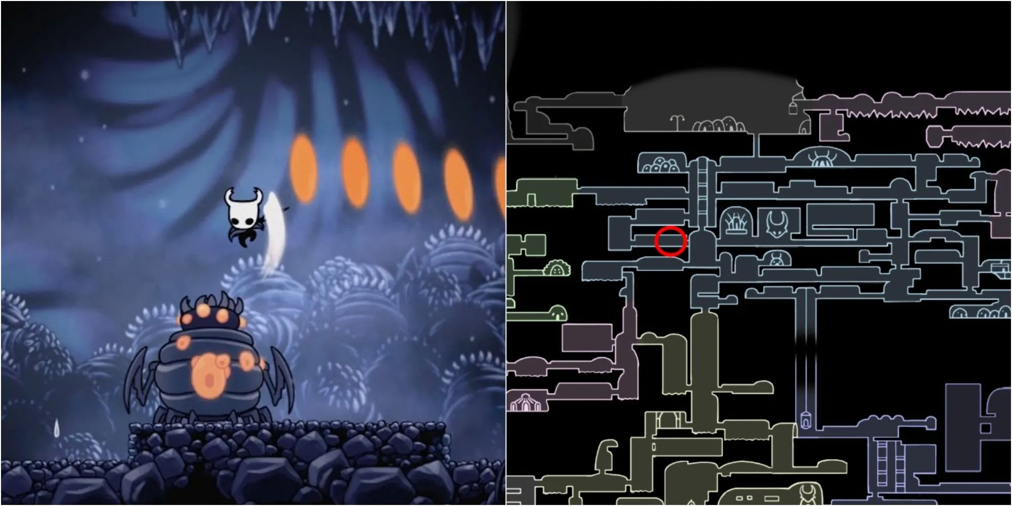 Vị trí Mask Shard Hollow Knight sau khi đánh bại Brooding Mawlek