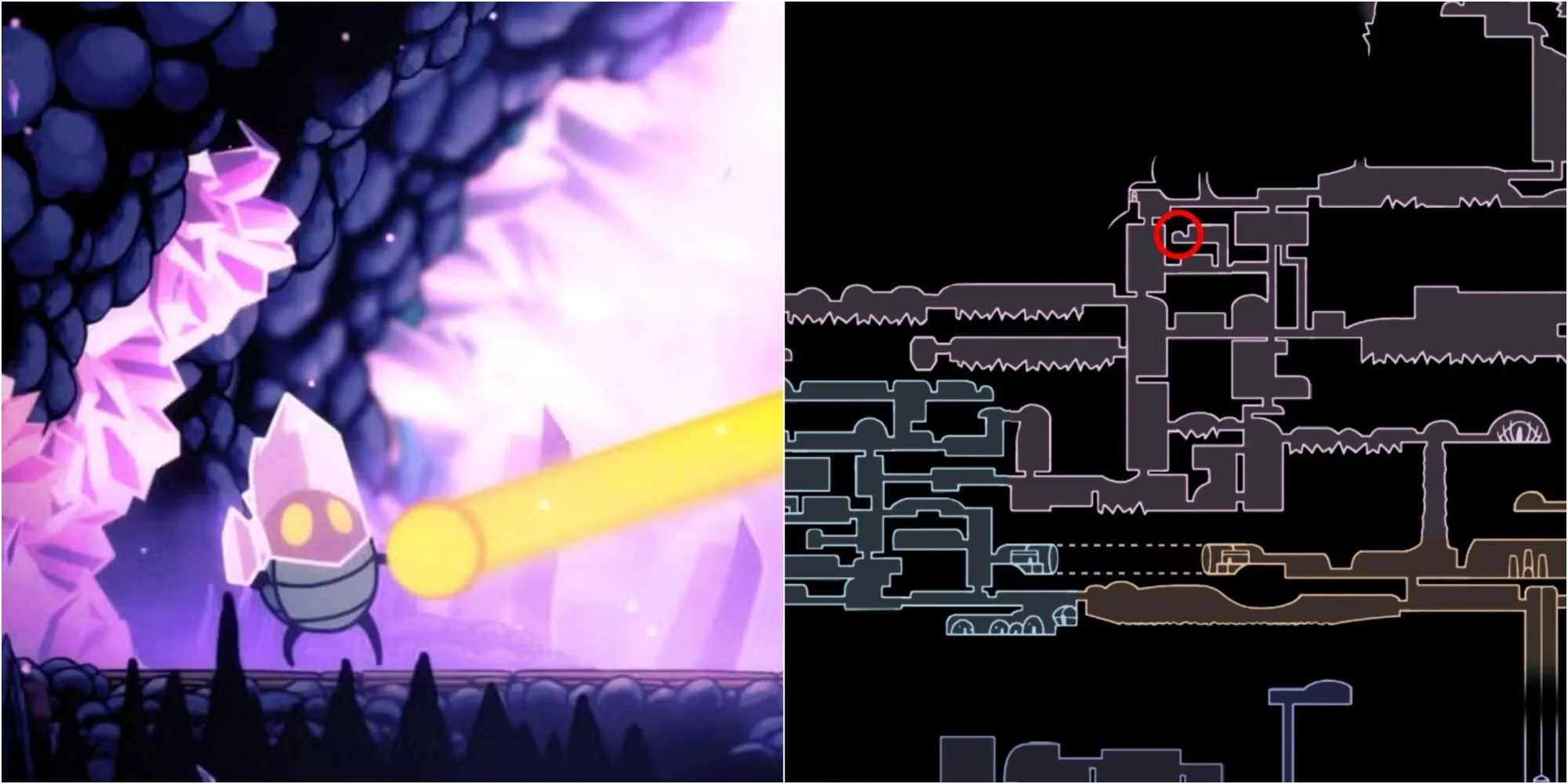 Vị trí Mask Shard Hollow Knight sau khi đánh bại Enraged Guardian