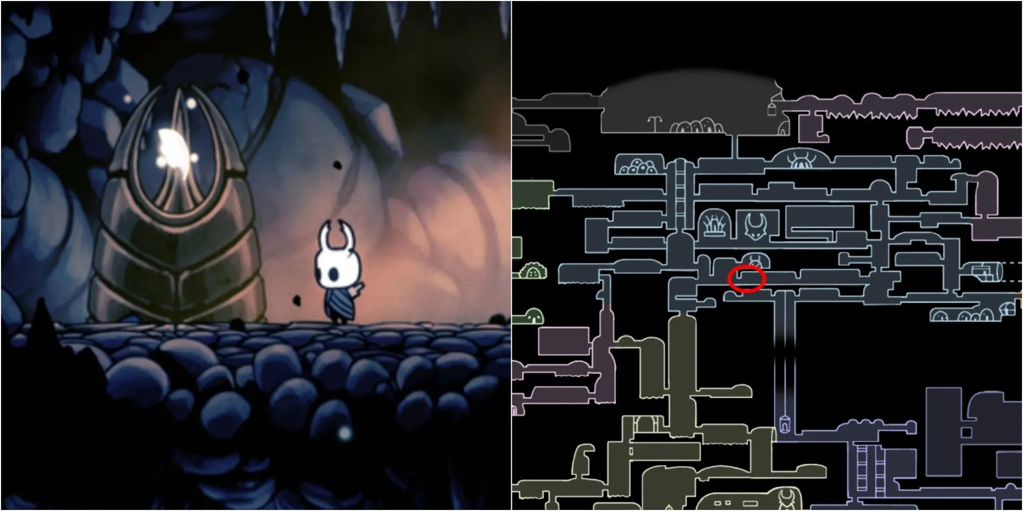 Vị trí Mask Shard Hollow Knight trong Forgotten Crossroads