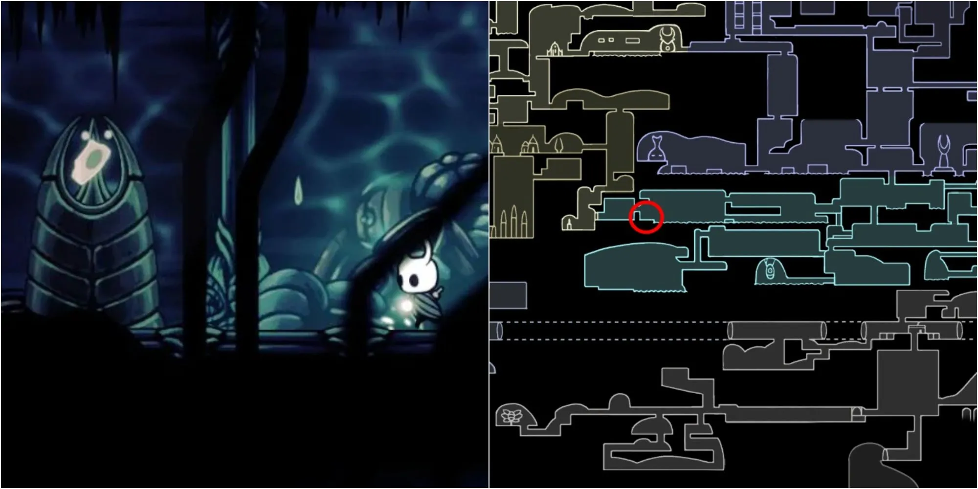 Vị trí Mask Shard Hollow Knight trong Royal Waterways