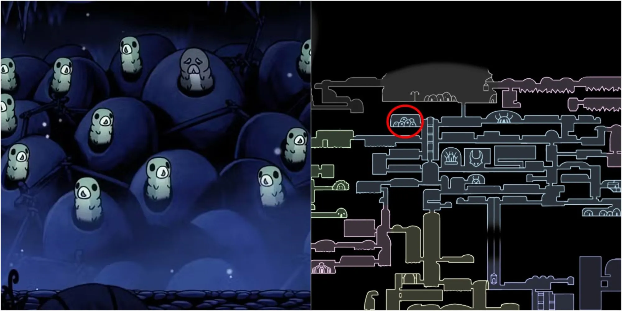Vị trí Mask Shard Hollow Knight từ Grubfather sau khi giải cứu Grubs
