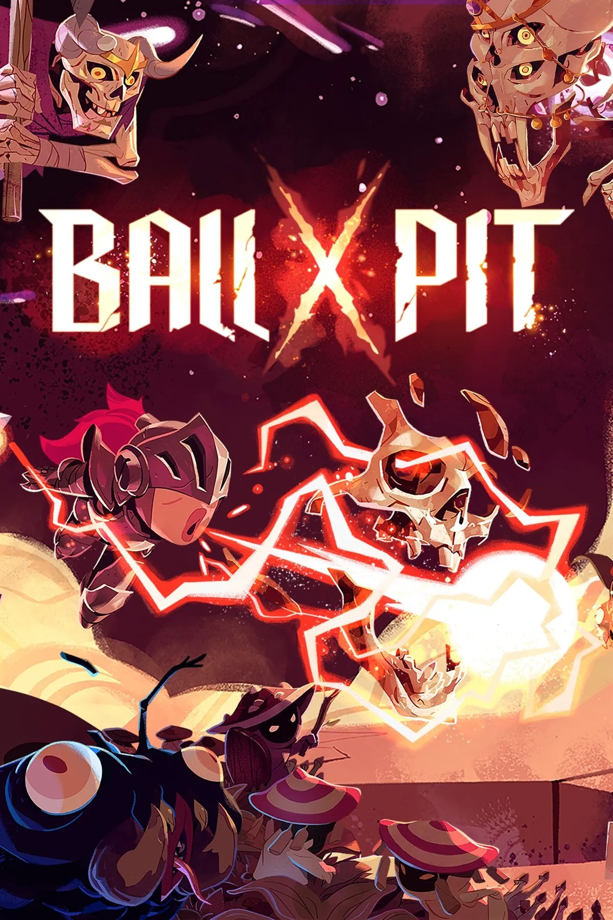 Ảnh bìa Ball X Pit: art cover với phong cách đồ họa đơn giản nhưng sống động