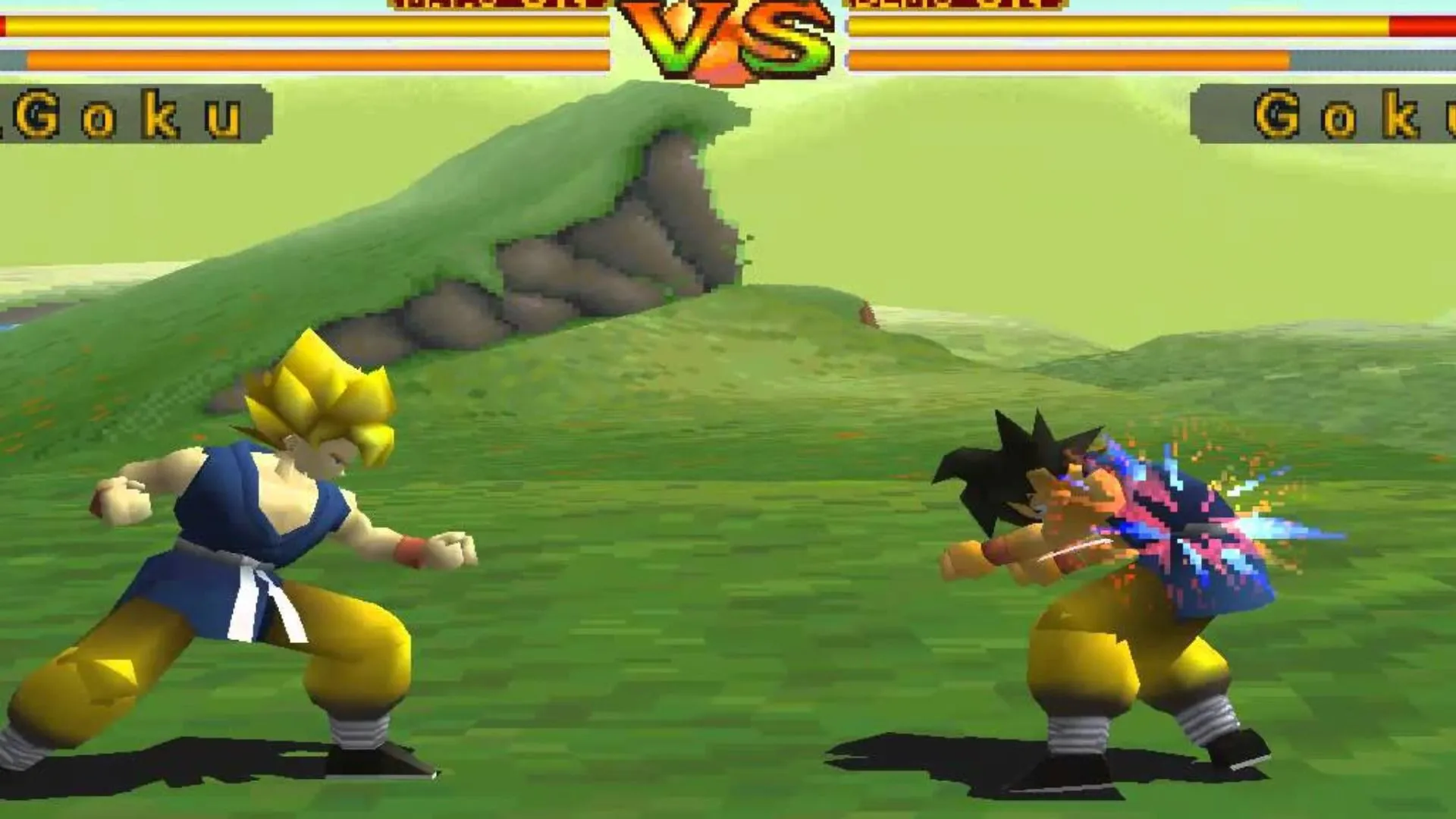 Ảnh gameplay Dragon Ball GT: Final Bout với nhân vật chiến đấu trong không gian 3D, minh họa chuyển thể thiếu cảm hứng