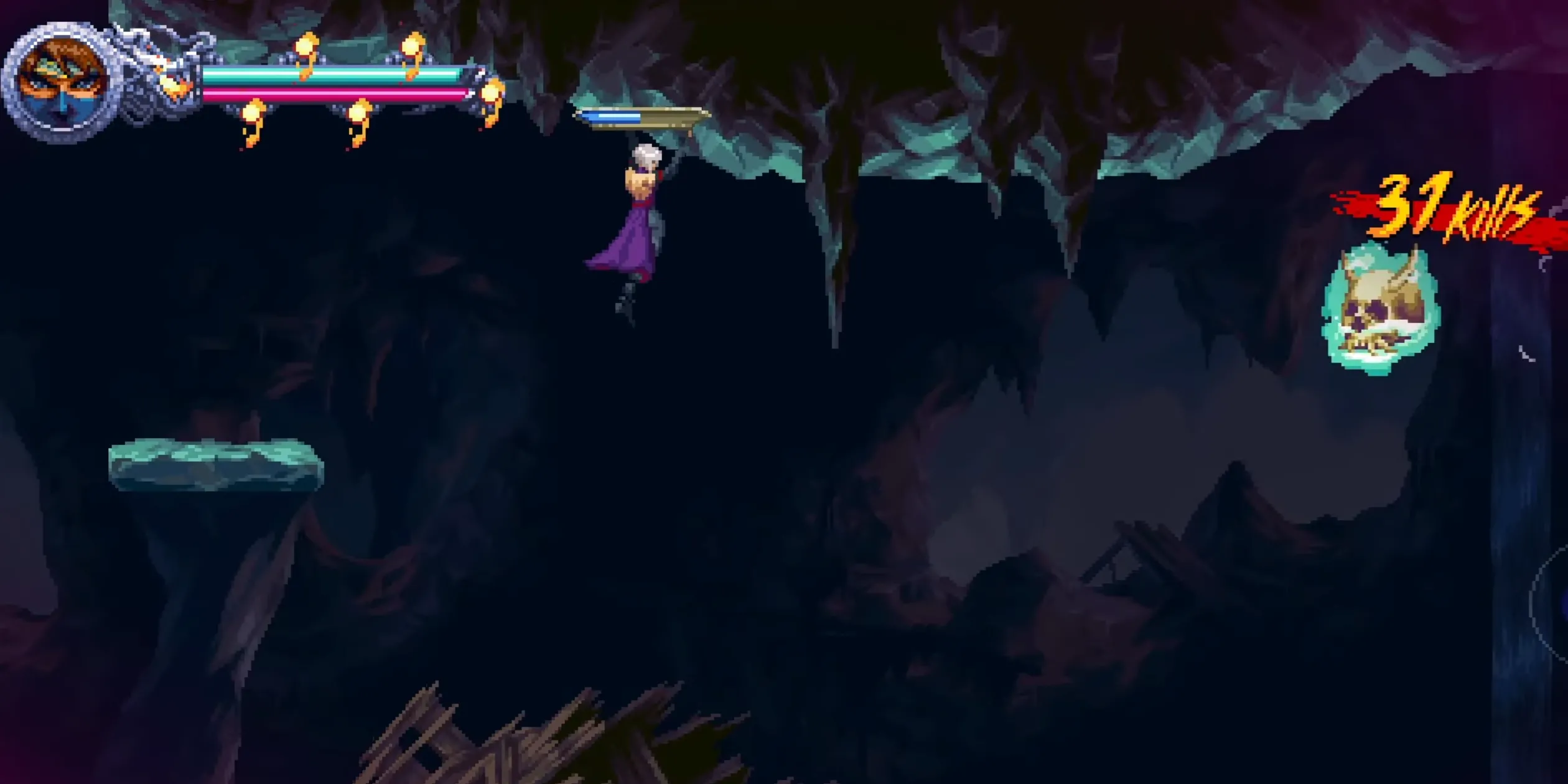 Back in the Caves của Ninja Gaiden: pogo, ném kunai và time limit khắc nghiệt