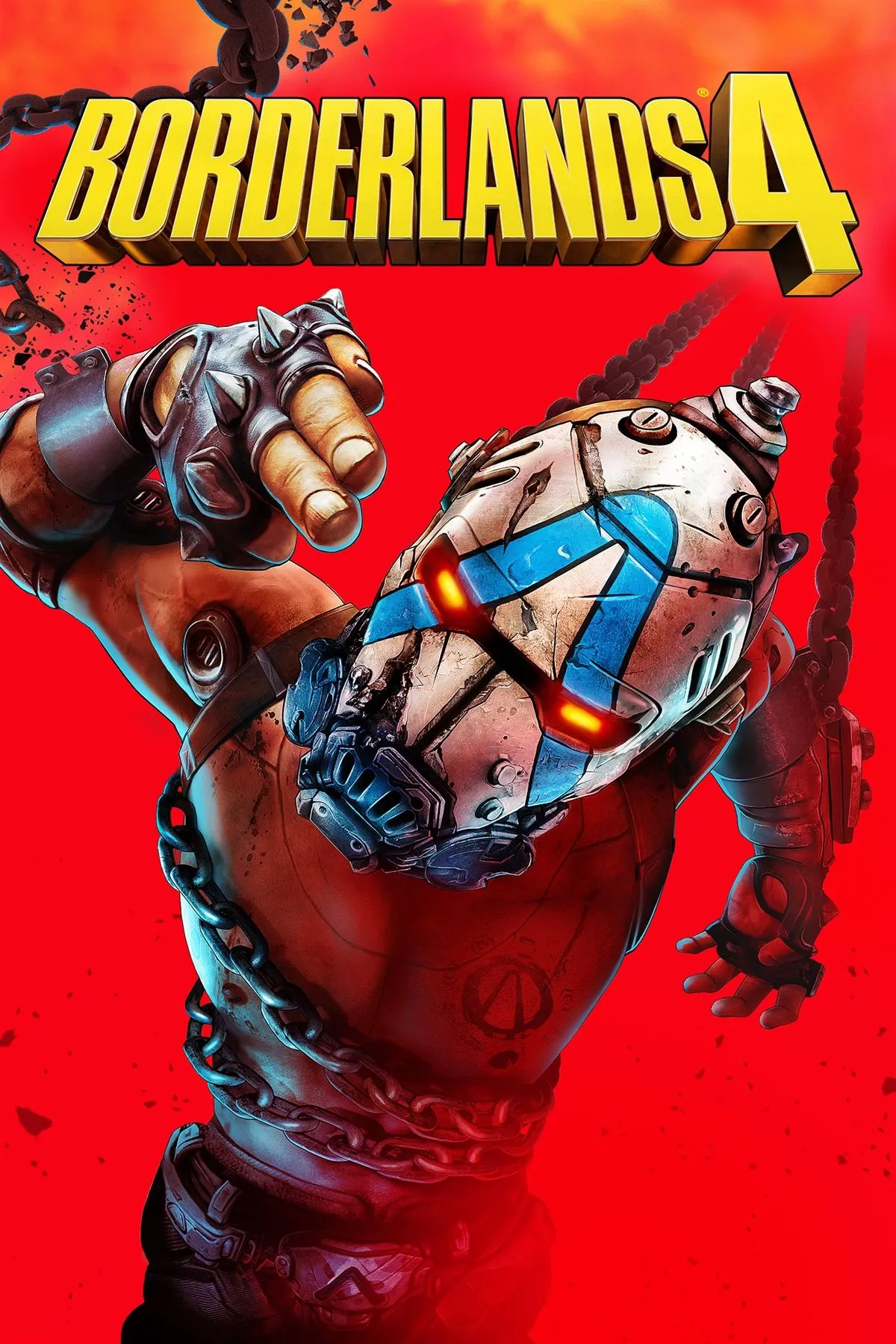 Bìa Borderlands 4 - artwork chính thức với Vault Hunters và phong cách loot'n'shoot của Gearbox