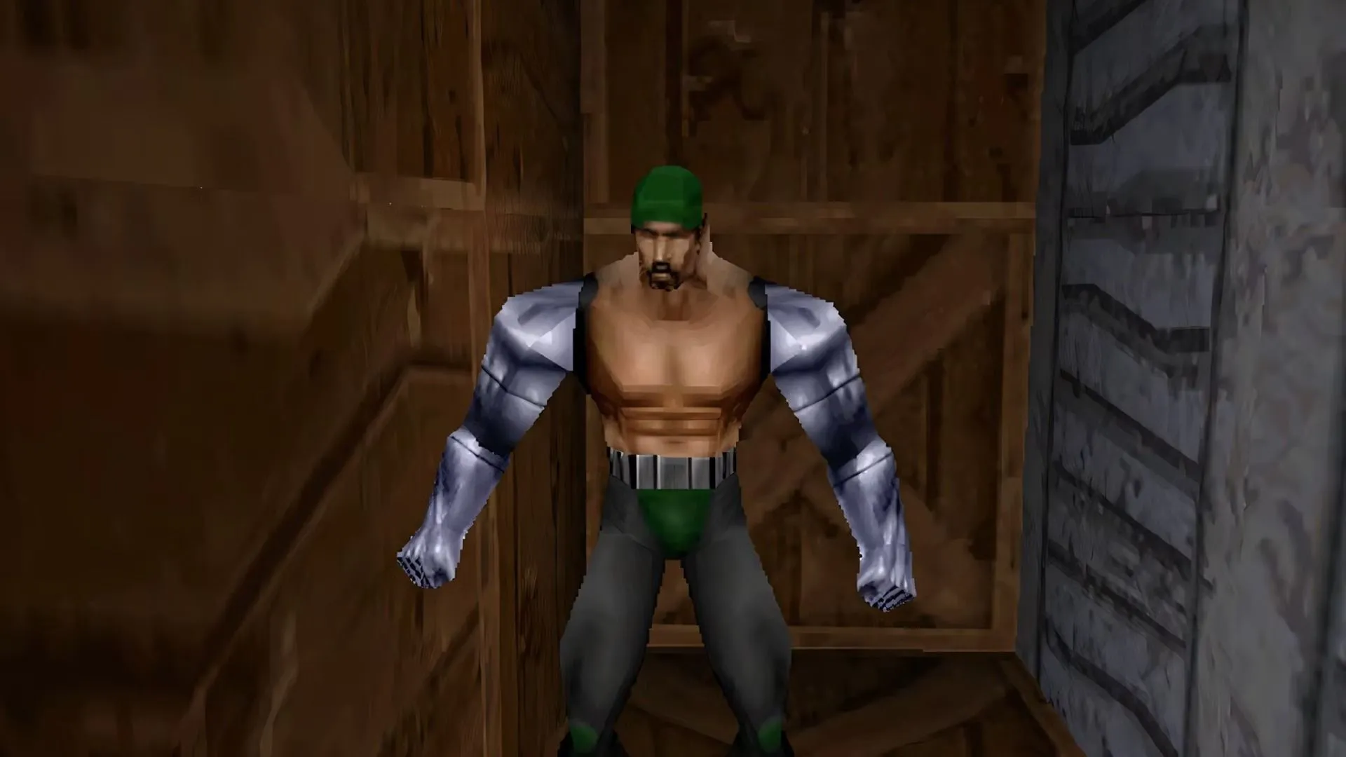 Cảnh chiến đấu của Mortal Kombat: Special Forces với tông màu u tối và hiệu ứng bạo lực hoạt hình