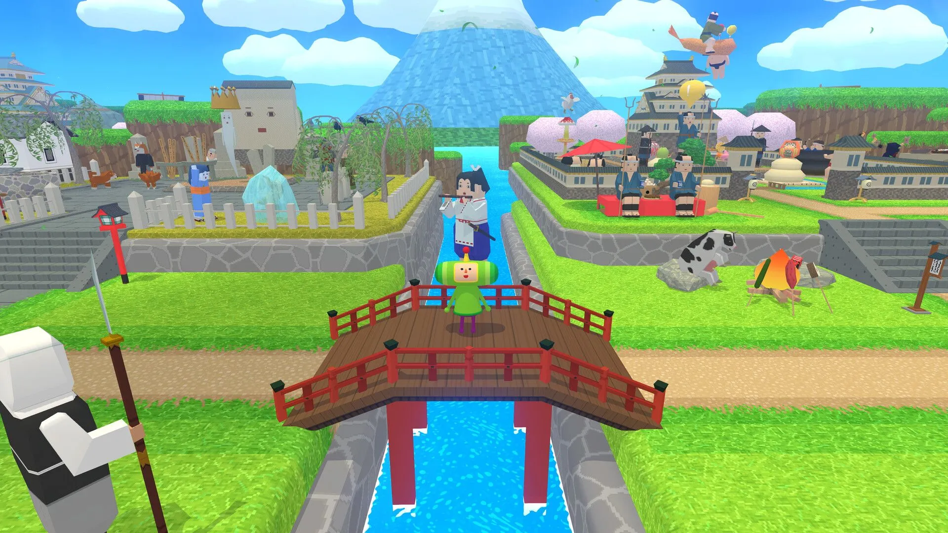 Cảnh in-game tông màu tươi, thể hiện nét hài hước của Katamari