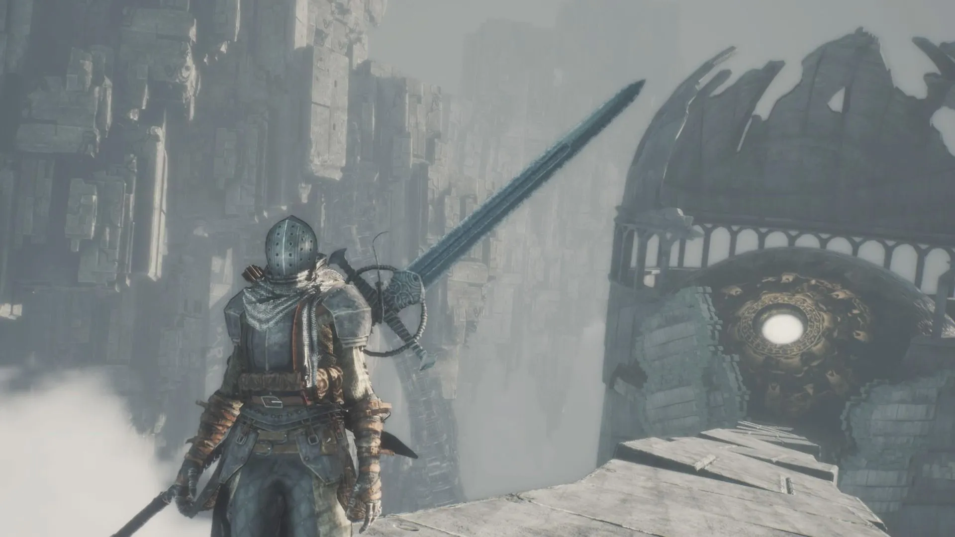 Cảnh nghệ thuật u ám của Bleak Faith: Forsaken cho thấy môi trường rộng lớn và đe dọa