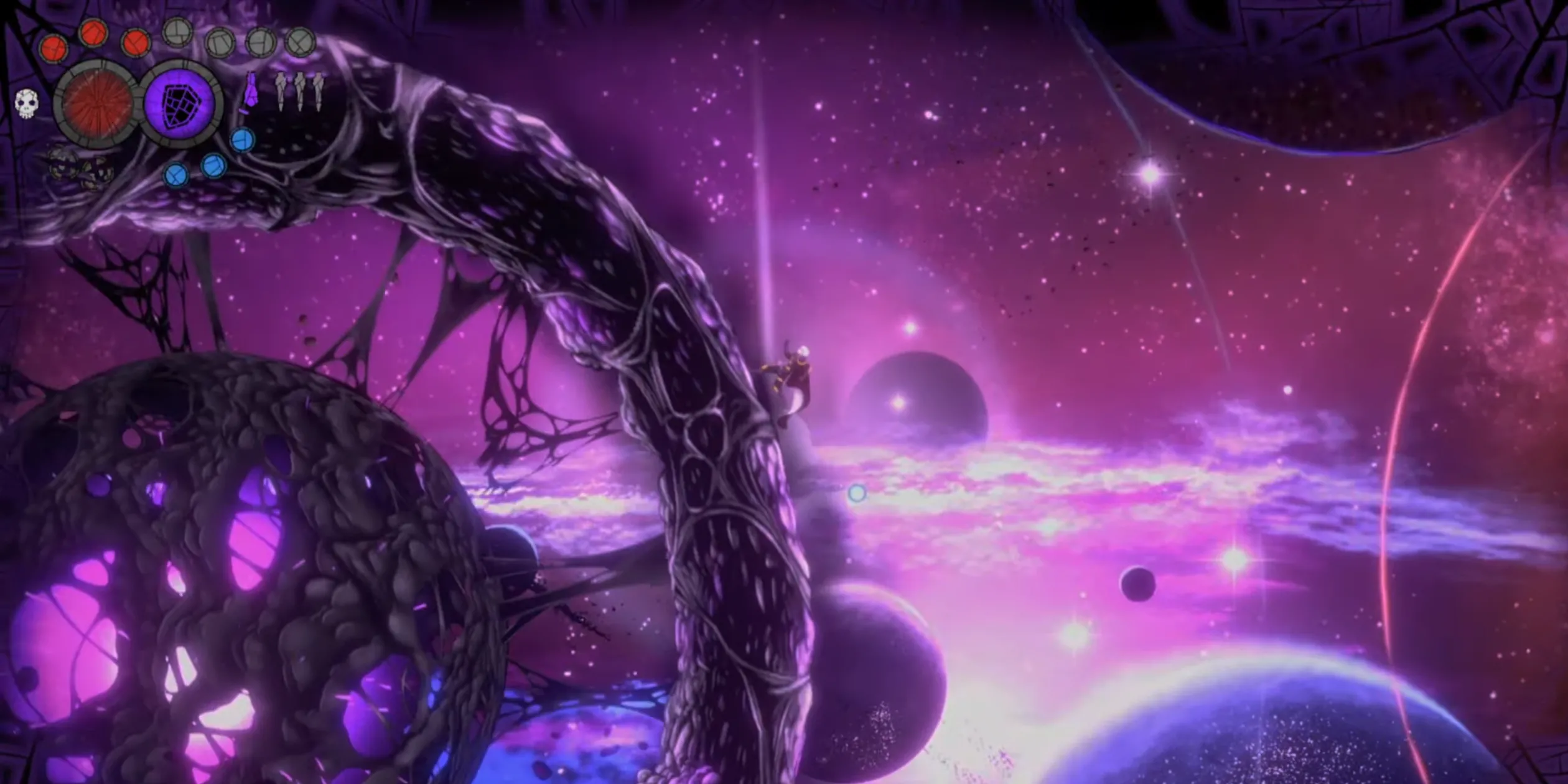 Cosmos trong Aeterna Noctis: nhảy giữa các hành tinh với trọng lực khác nhau, dodging kẻ địch và gai