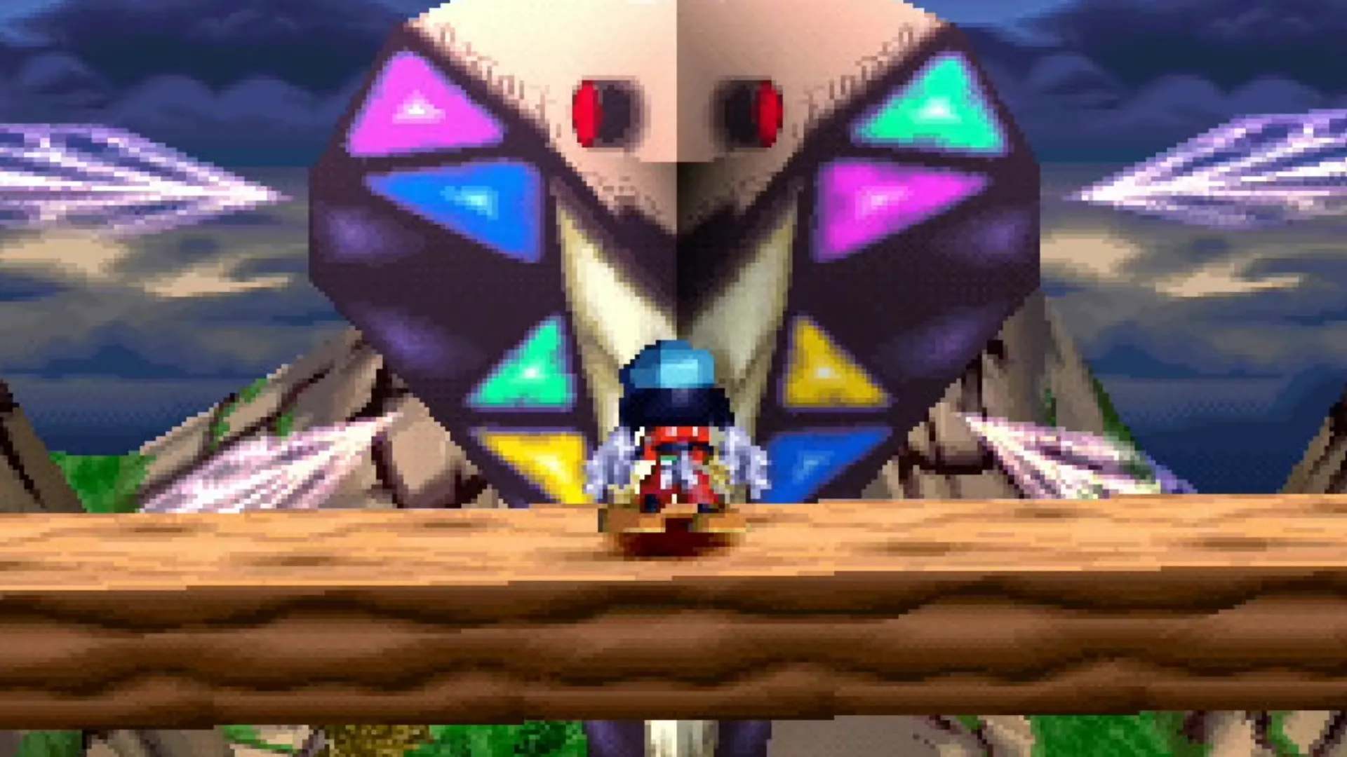 Khung cảnh mơ màng của Klonoa với palette màu pastel và thiết kế nhân vật anime trên PS1