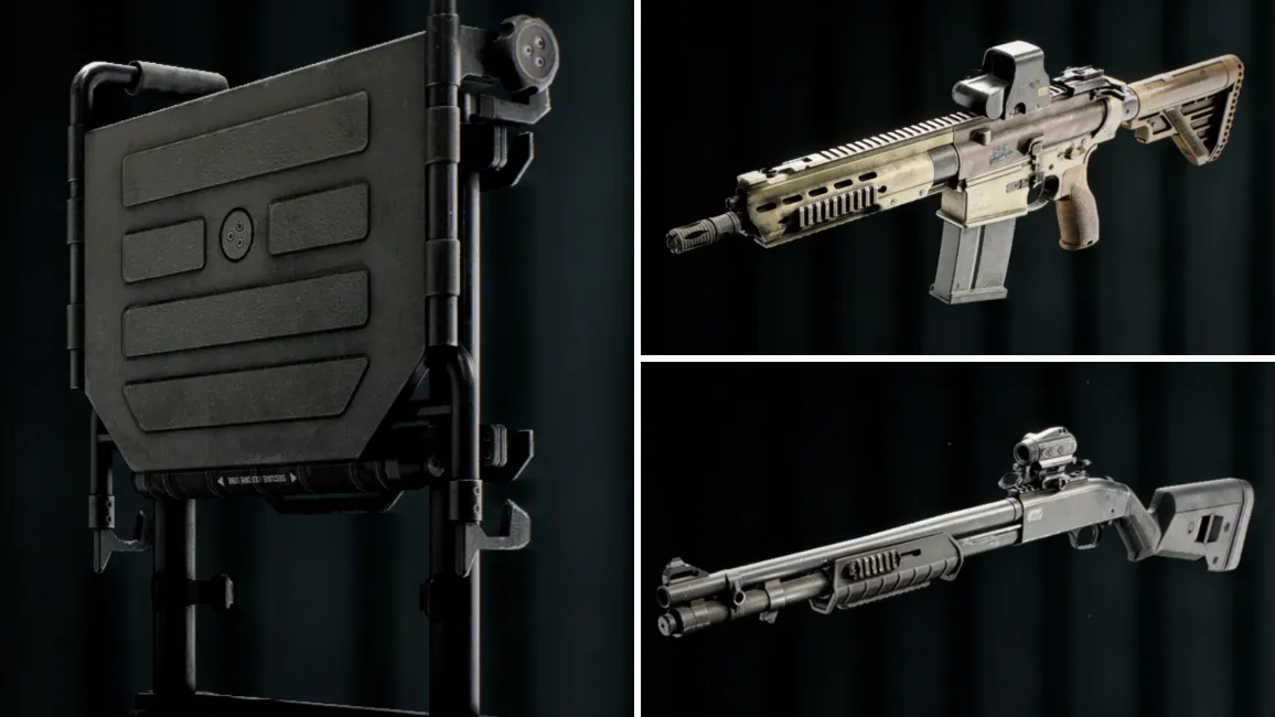 Loadout Breacher: shotgun cận chiến và ladder để đột nhập, sử dụng sledgehammer phá tường