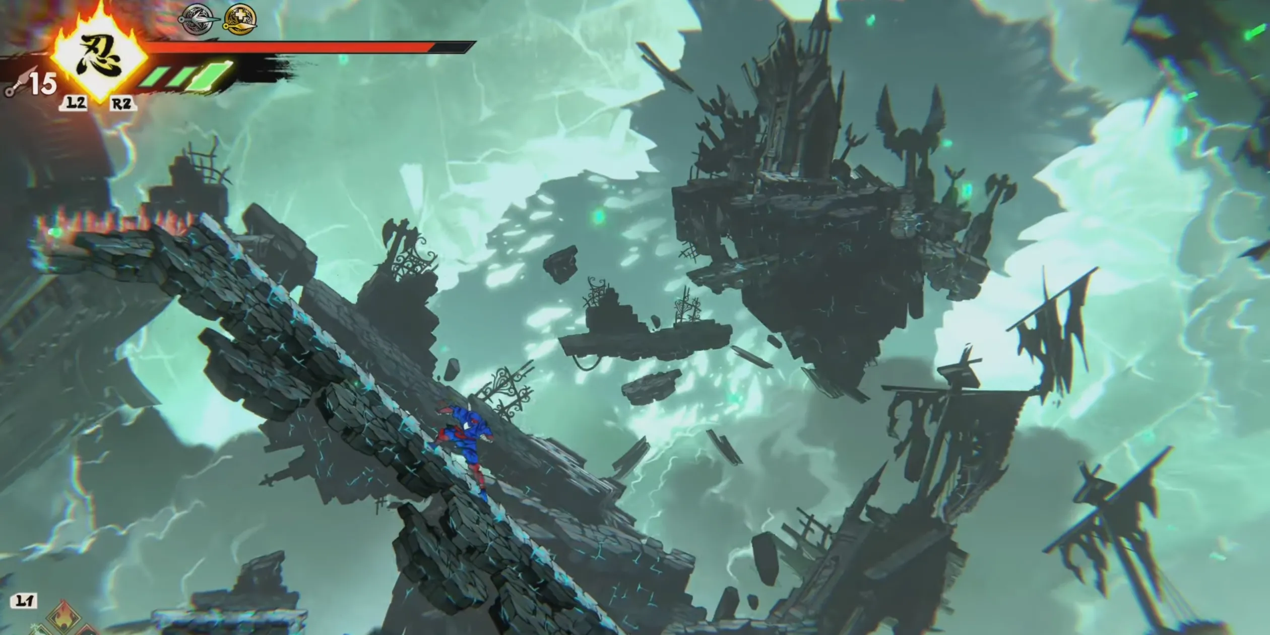 Màn Oboro Village’s Ankou Rift trong Shinobi: kết hợp platforming và né đòn chính xác từng pixel