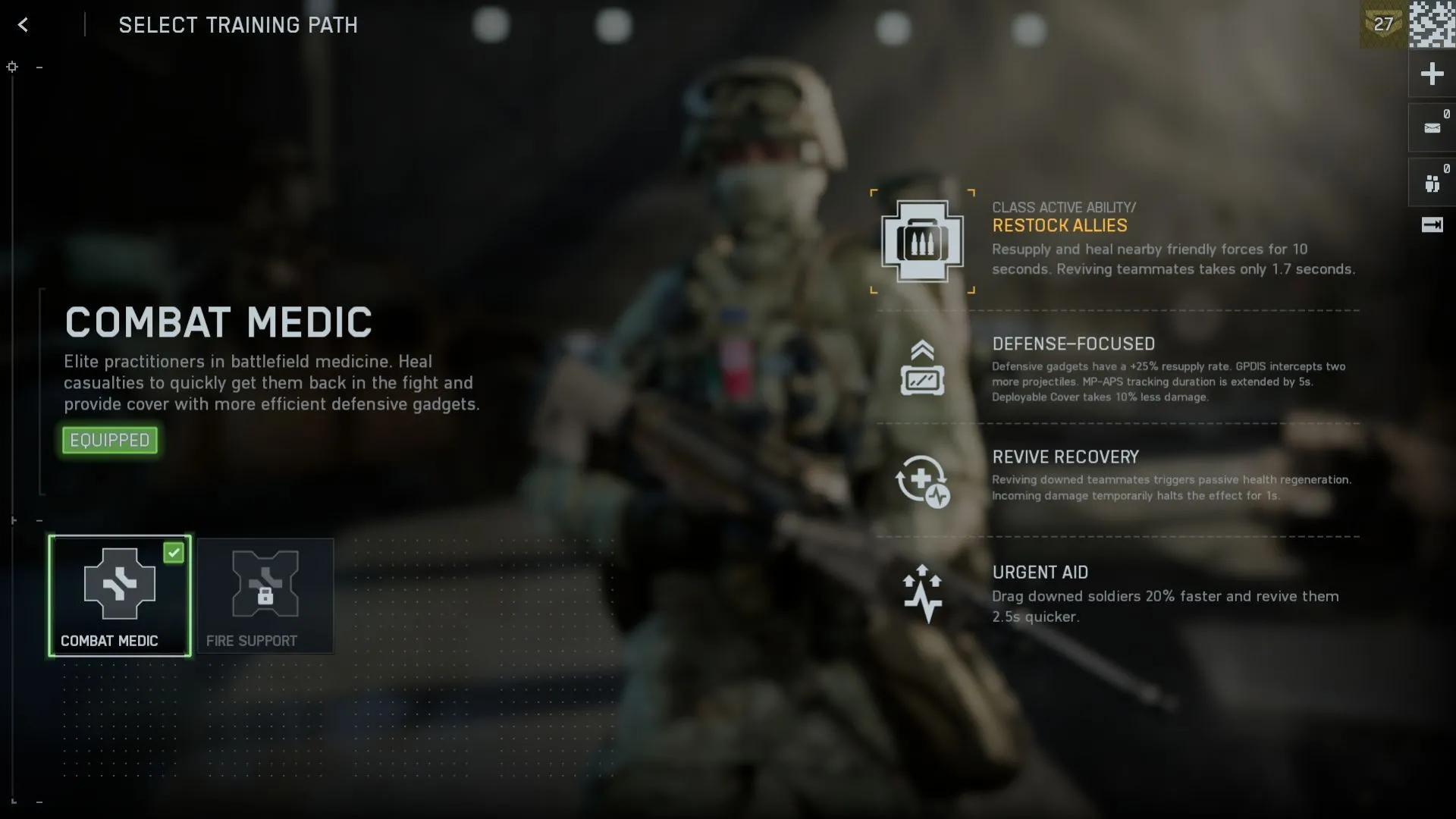 Medic Combat Medic path minh họa khả năng hồi phục và drag nhanh hơn