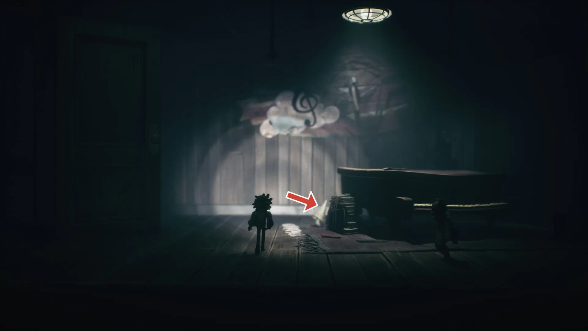 Nome thứ năm xuất hiện sau khi mở cửa bí mật bằng piano Little Nightmares 3
