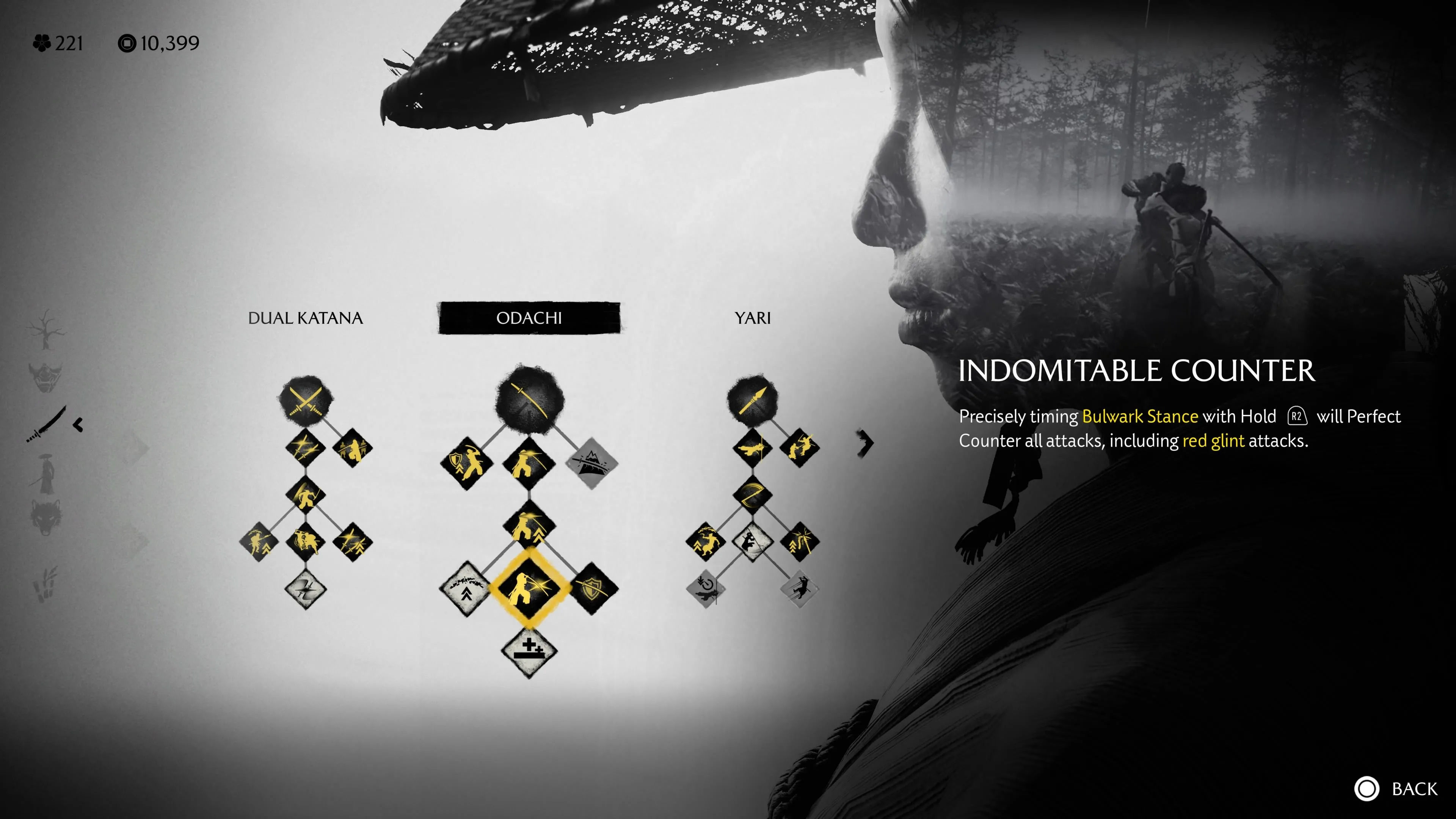 Phản đòn bằng Bulwark Stance của Odachi với Indomitable Counter